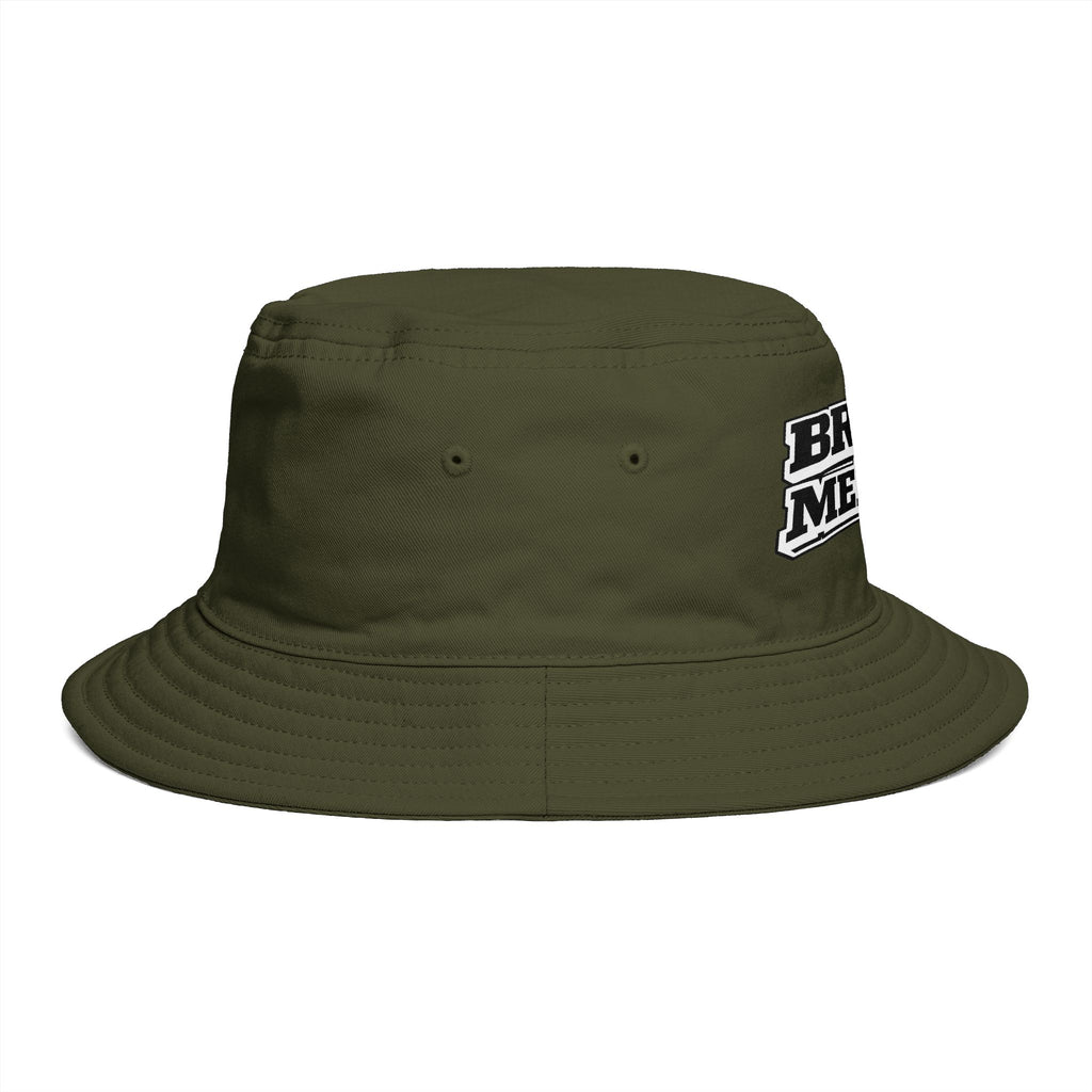 Bucket Hat — "Broke & Mental" Retro Patch Cotton Bucket Hat