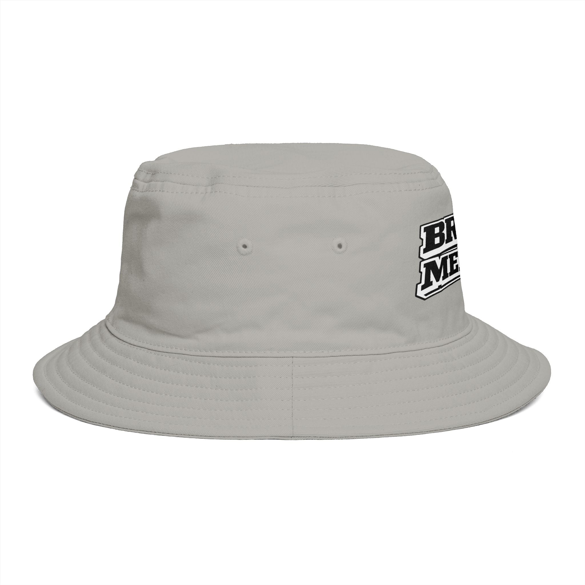 Bucket Hat — "Broke & Mental" Retro Patch Cotton Bucket Hat