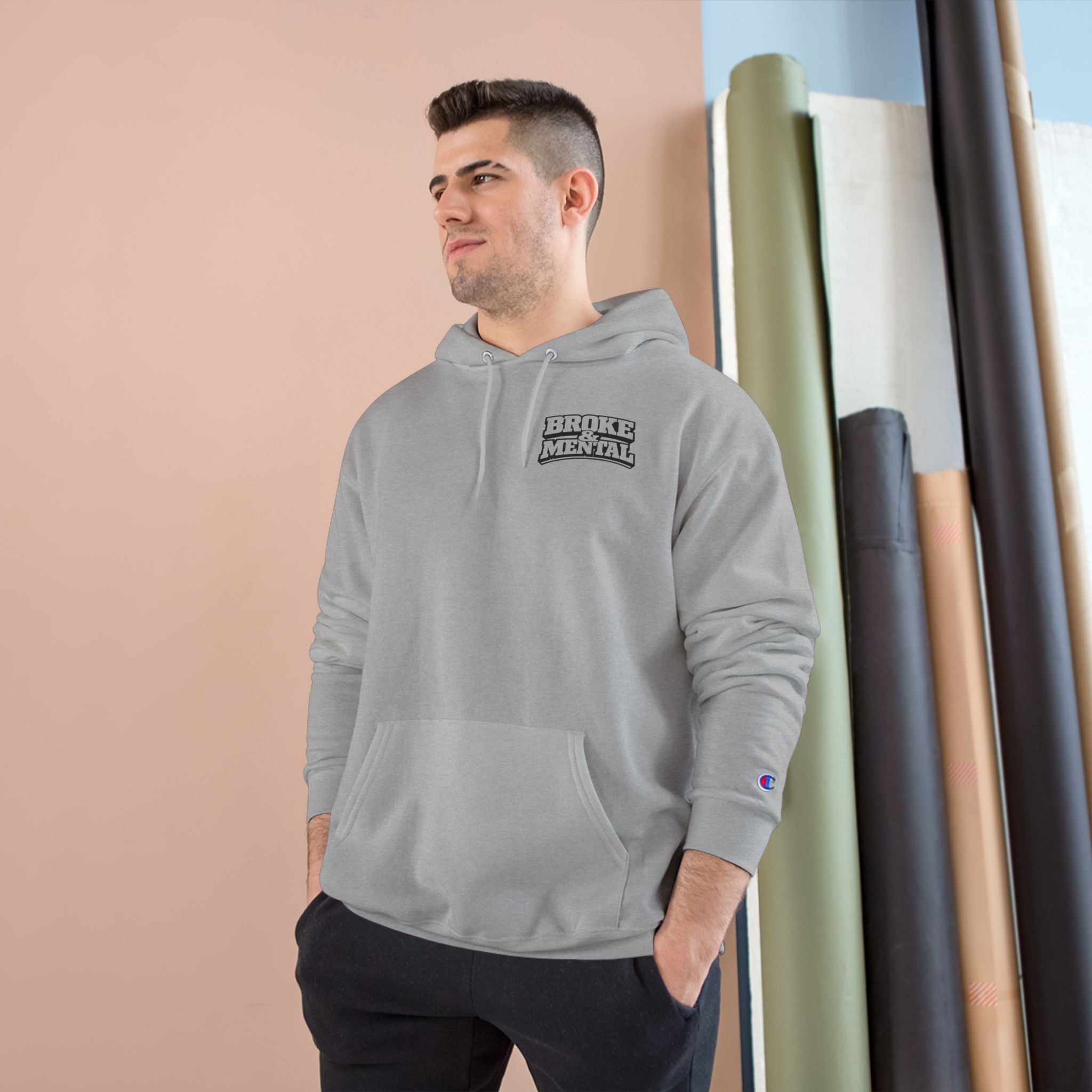 Broke and Mental Hoodie – Brain & Broken Heart Logo Pullover