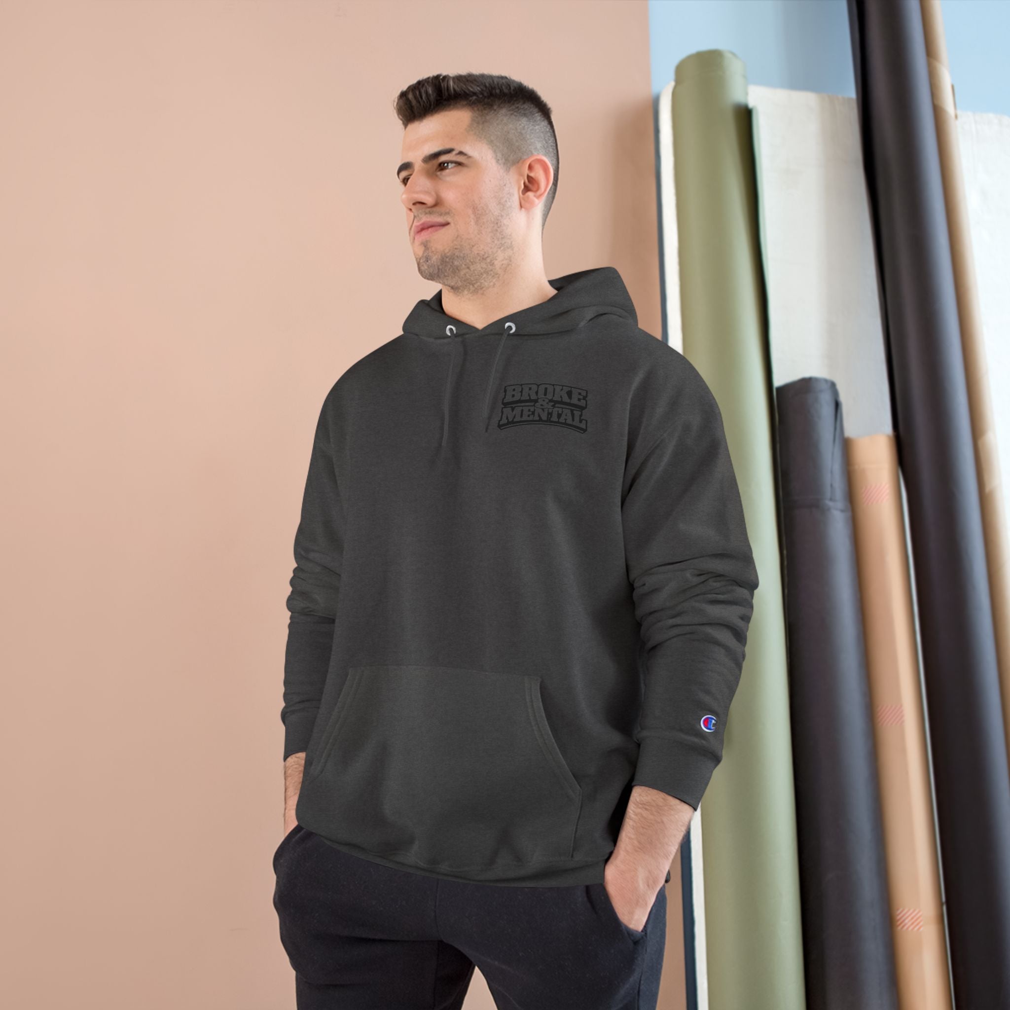 Broke and Mental Hoodie – Brain & Broken Heart Logo Pullover