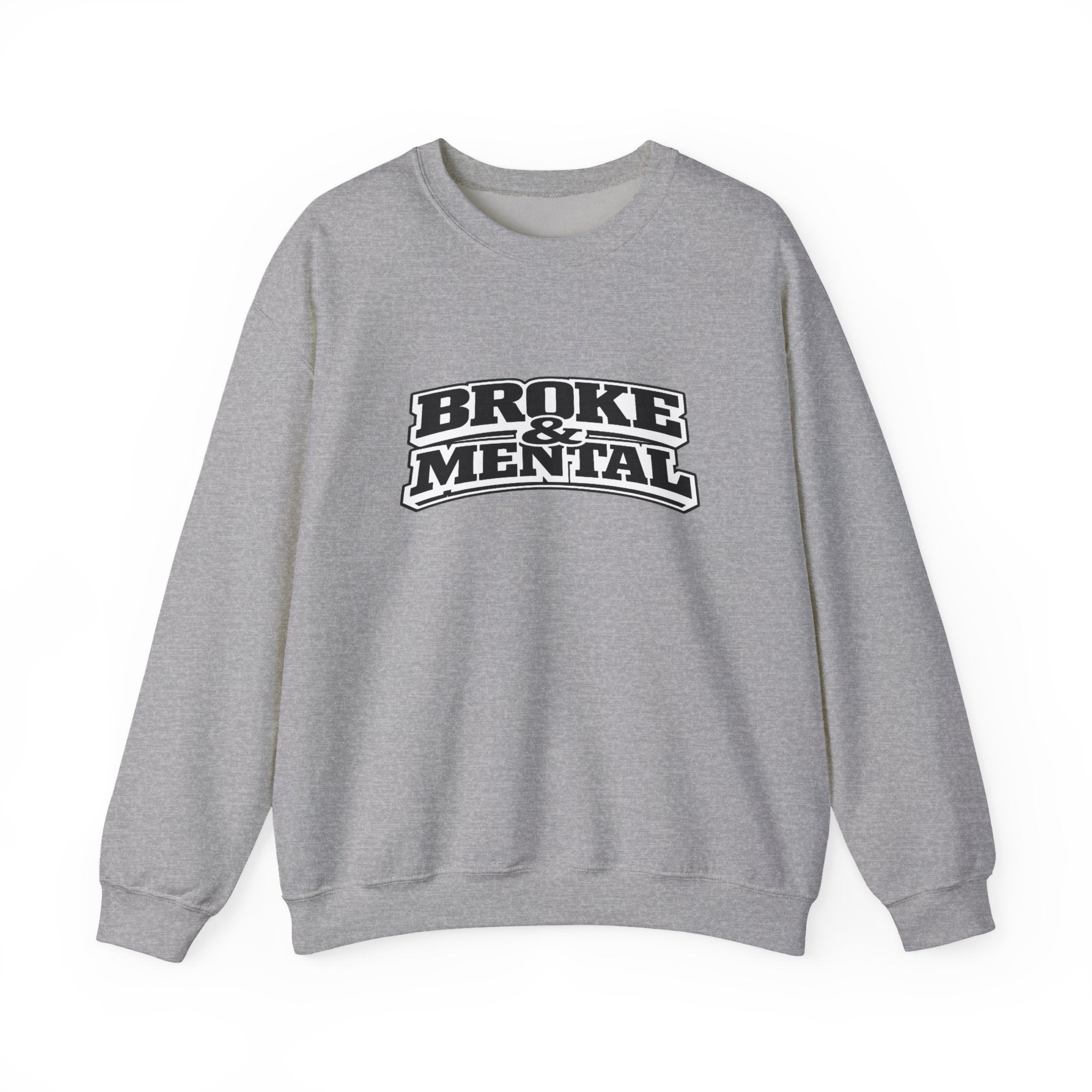 Broken Mental Crewneck Sweatshirt - Retro Distressed Graphic Pullover