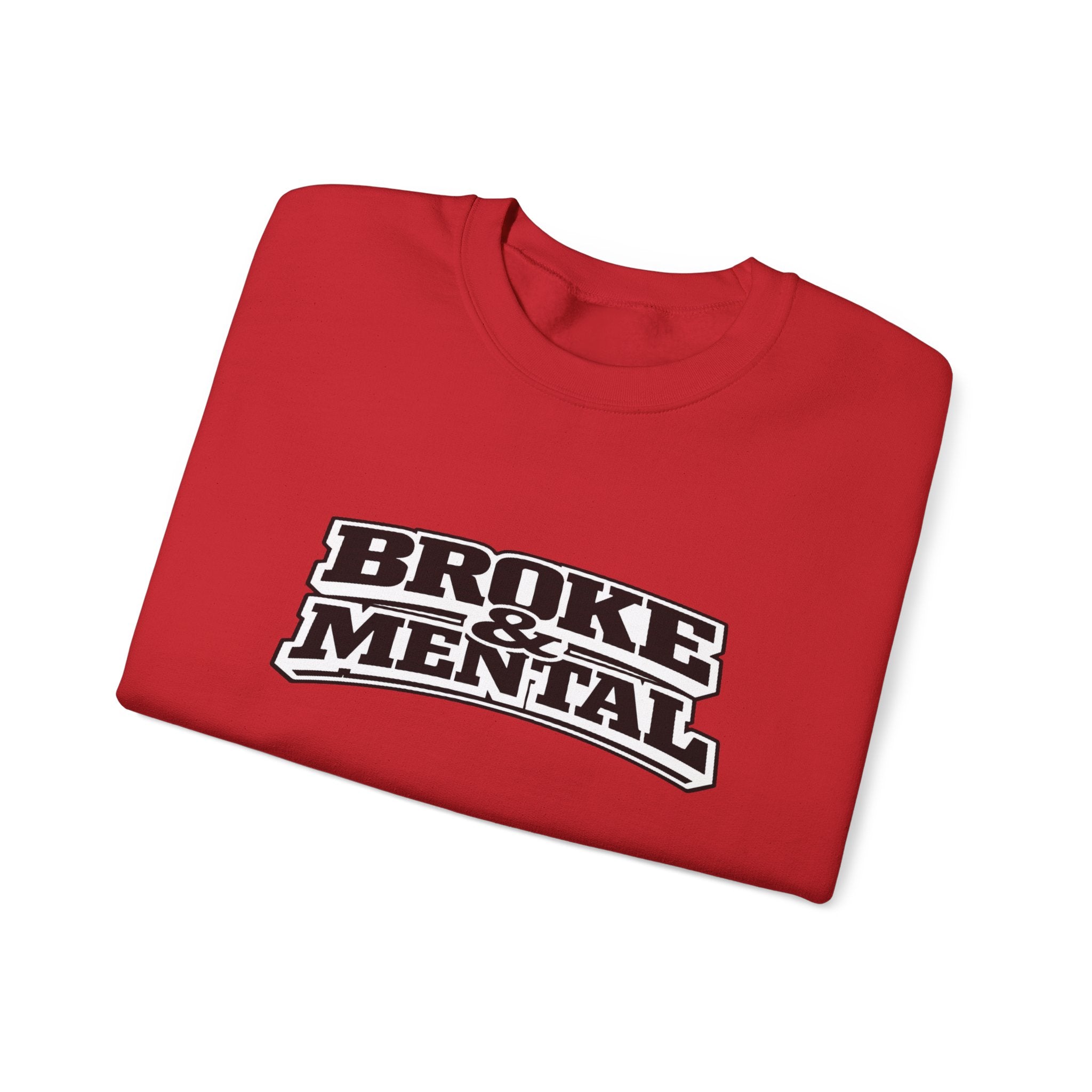 Broken Mental Crewneck Sweatshirt - Retro Distressed Graphic Pullover
