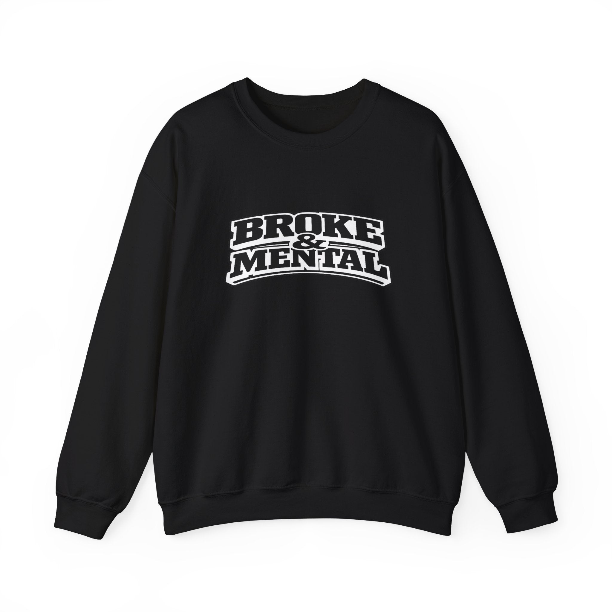 Broken Mental Crewneck Sweatshirt - Retro Distressed Graphic Pullover