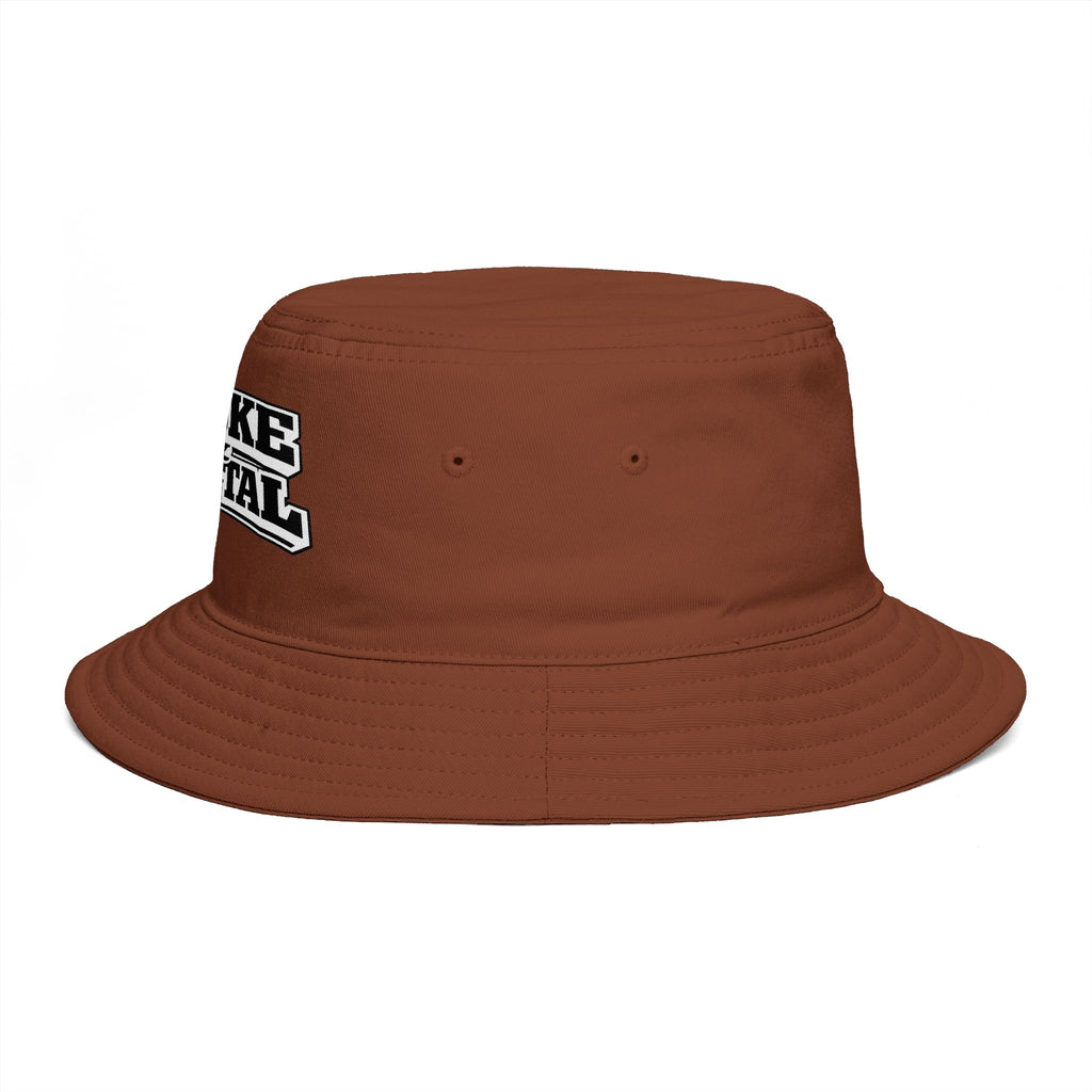 Bucket Hat — "Broke & Mental" Retro Patch Cotton Bucket Hat