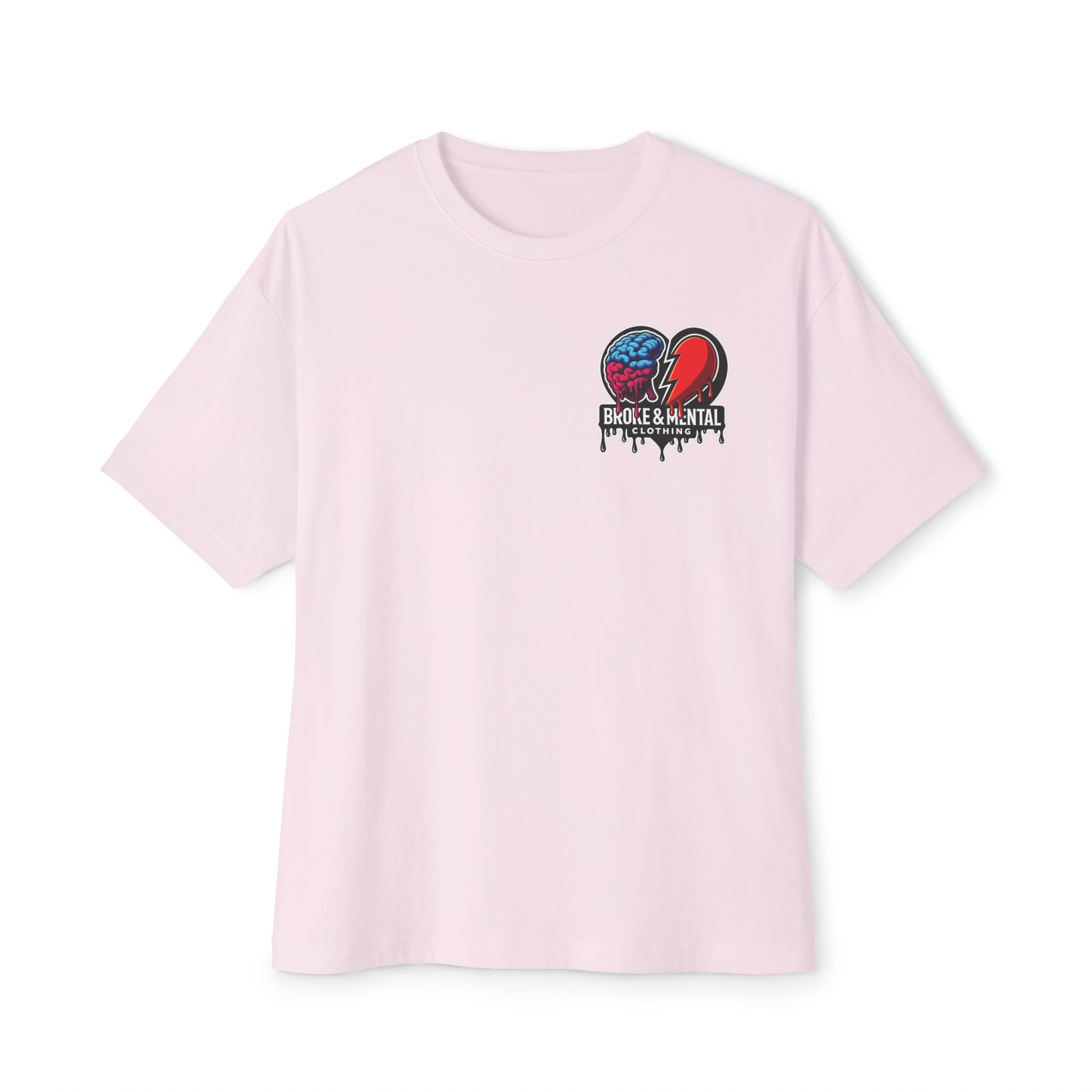 Broke & Mental Graphic Tee — Dripping Brain & Broken Heart Streetwear