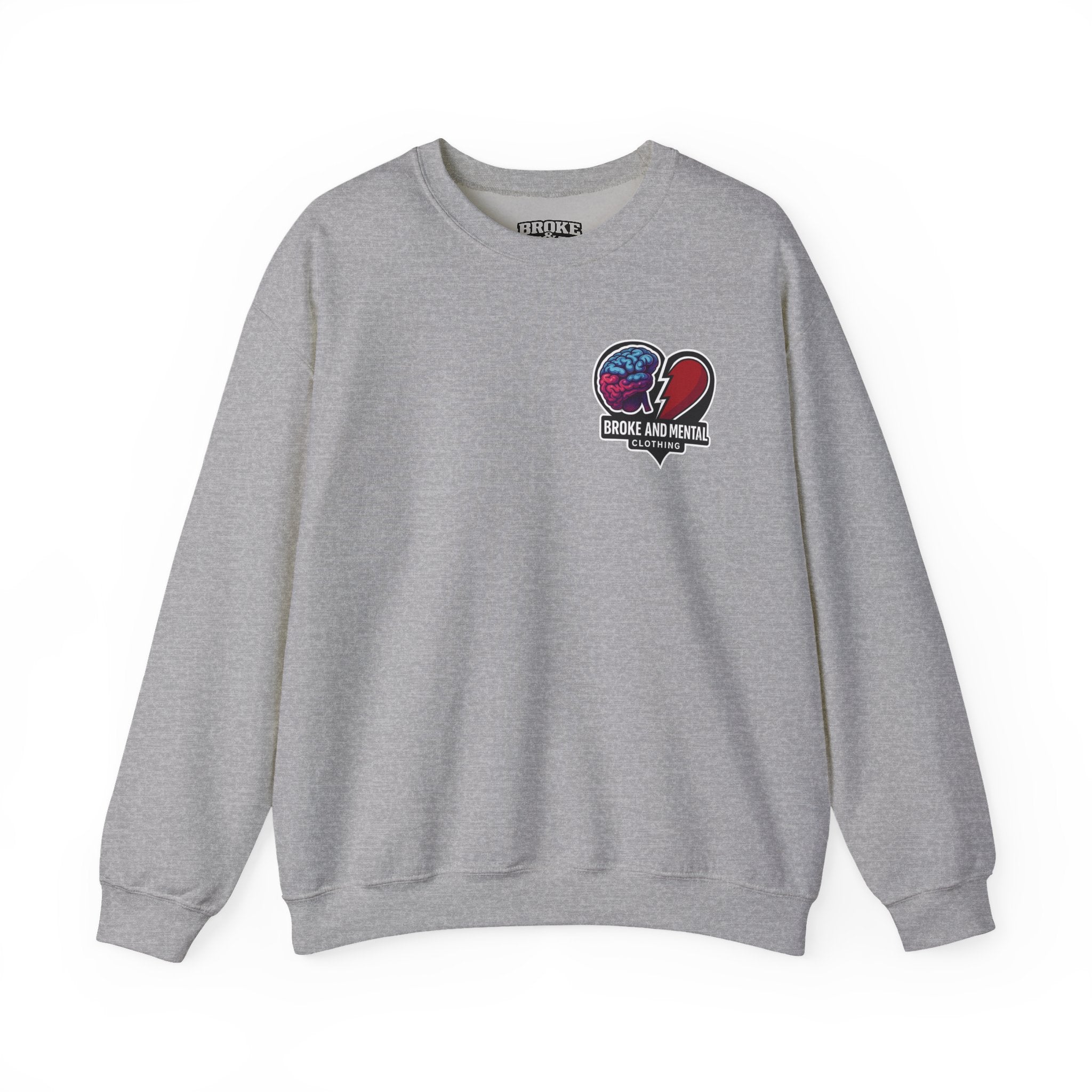 Heartbreak & Healing Crewneck Sweatshirt — Broken Heart Graphic Pullover