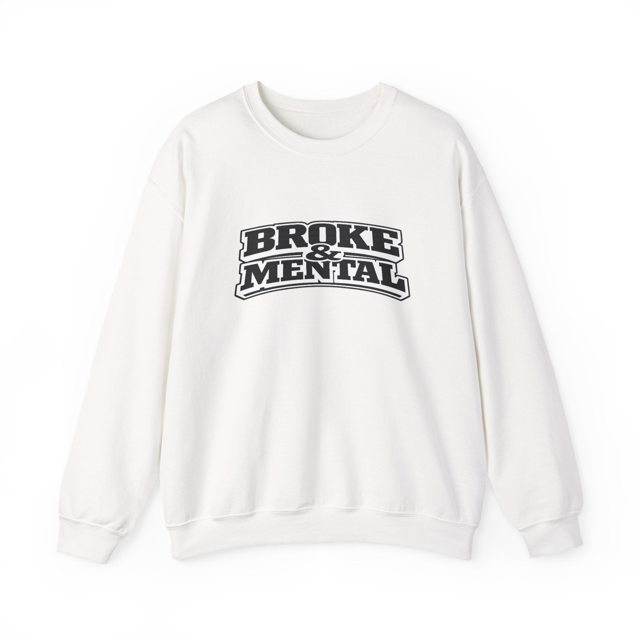 Broken Mental Crewneck Sweatshirt - Retro Distressed Graphic Pullover