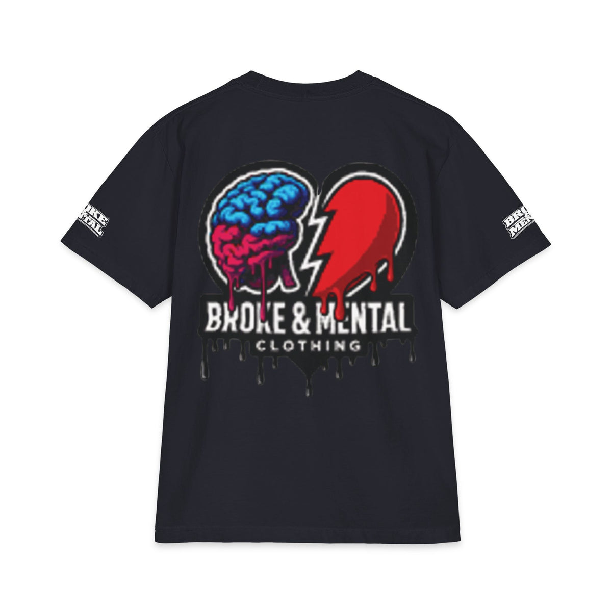 Broken Heart Brain Graphic Tee — "Broke & Mental" Streetwear T‑Shirt