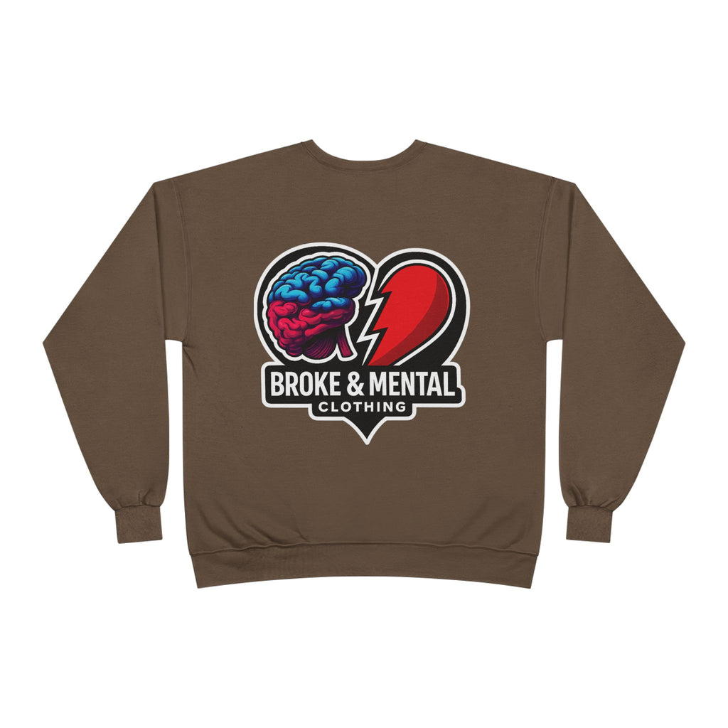 Broke & Mental Heart Logo Sweatshirt — Split Brain & Heart Graphic Crewneck
