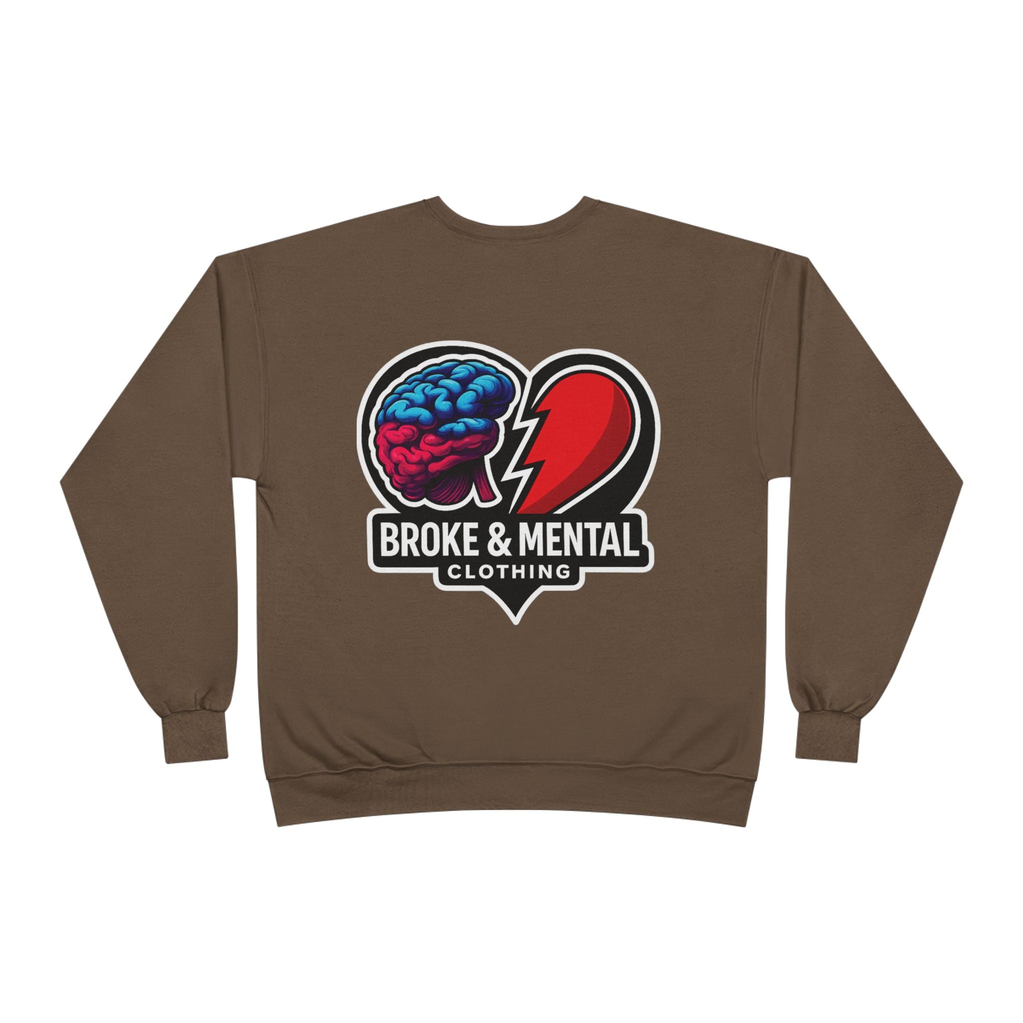 Broke & Mental Heart Logo Sweatshirt — Split Brain & Heart Graphic Crewneck