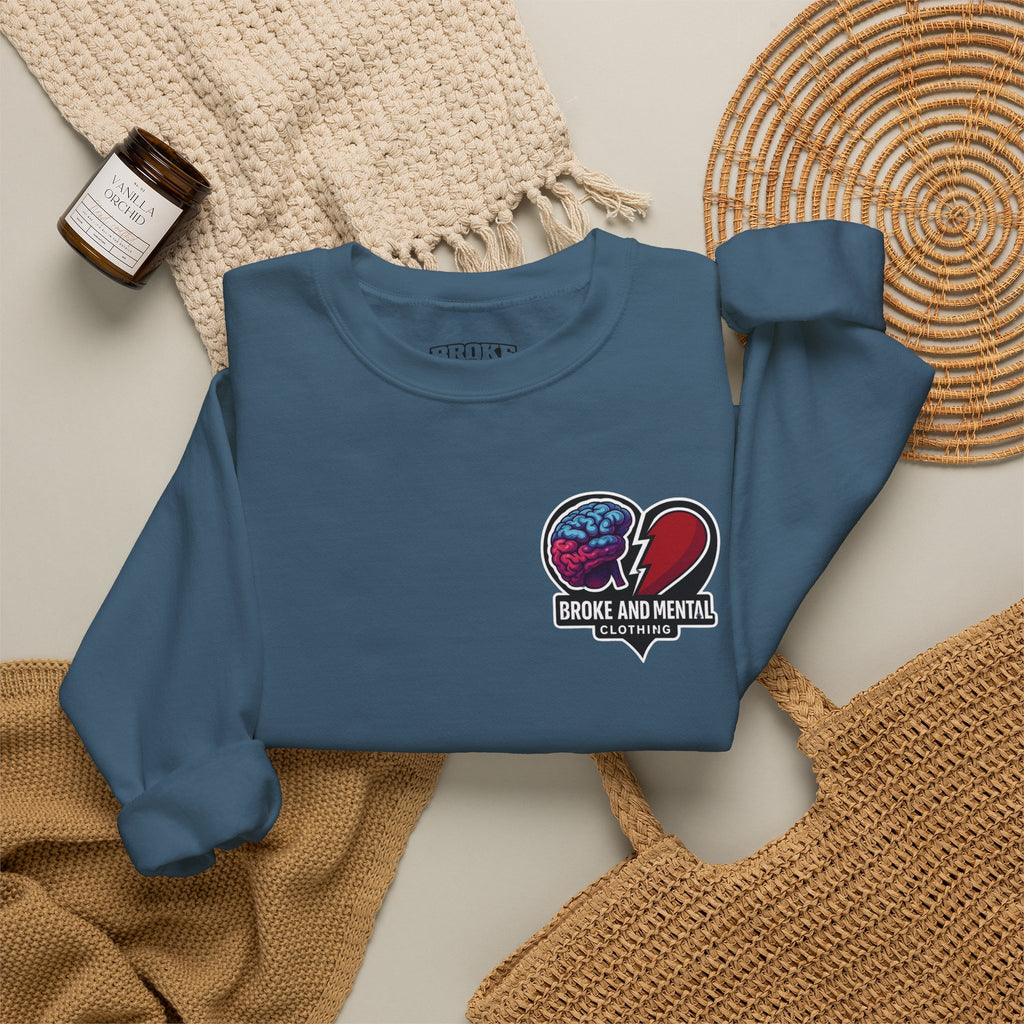 Heartbreak & Healing Crewneck Sweatshirt — Broken Heart Graphic Pullover