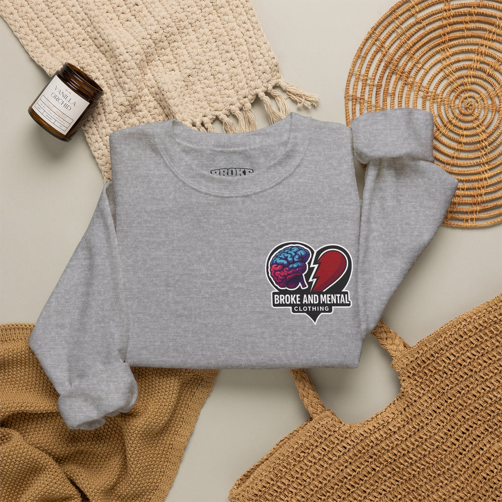 Heartbreak & Healing Crewneck Sweatshirt — Broken Heart Graphic Pullover