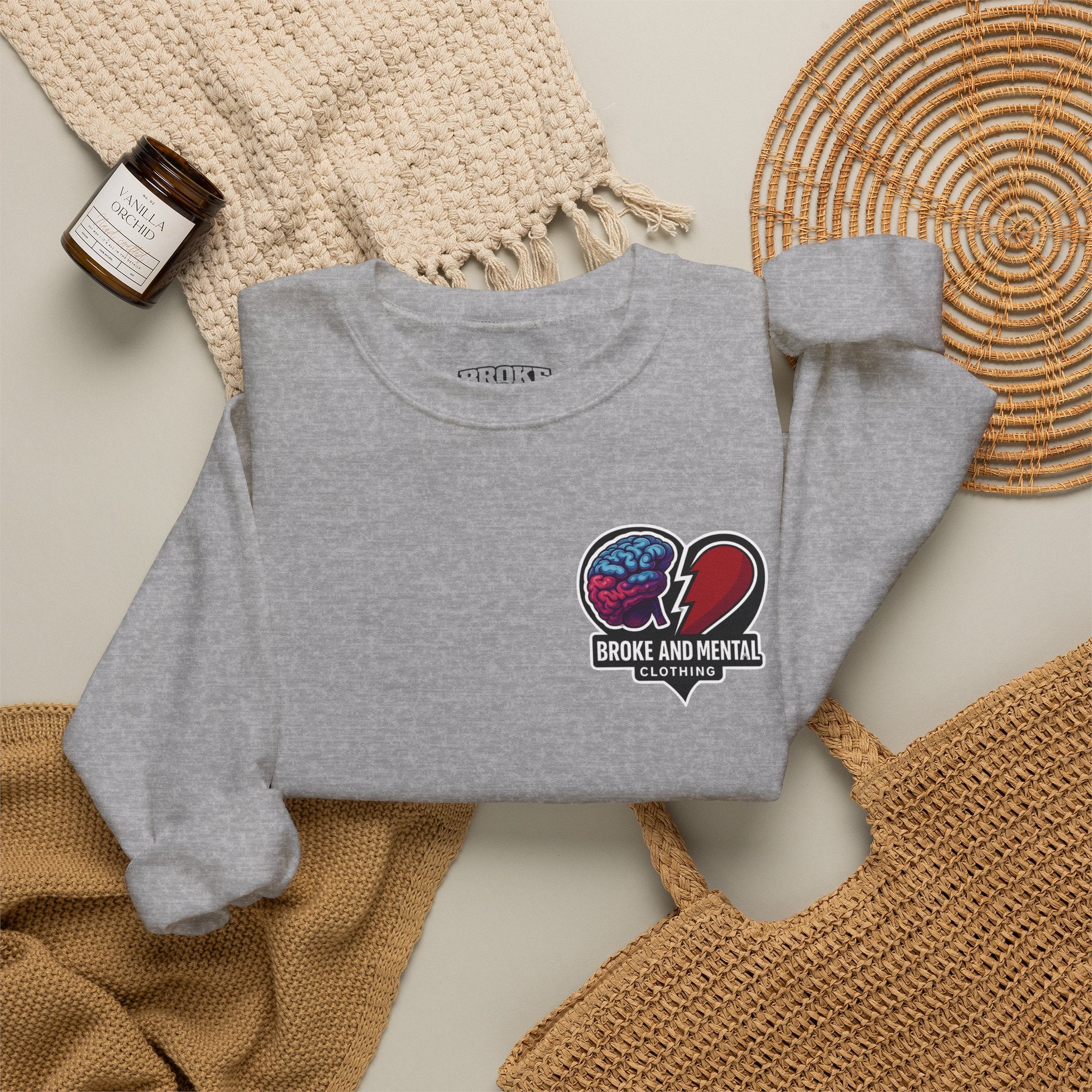 Heartbreak & Healing Crewneck Sweatshirt — Broken Heart Graphic Pullover