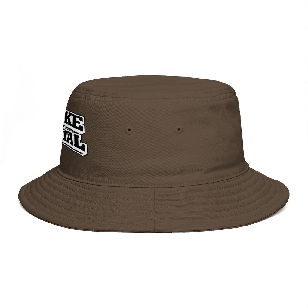 Bucket Hat — "Broke & Mental" Retro Patch Cotton Bucket Hat