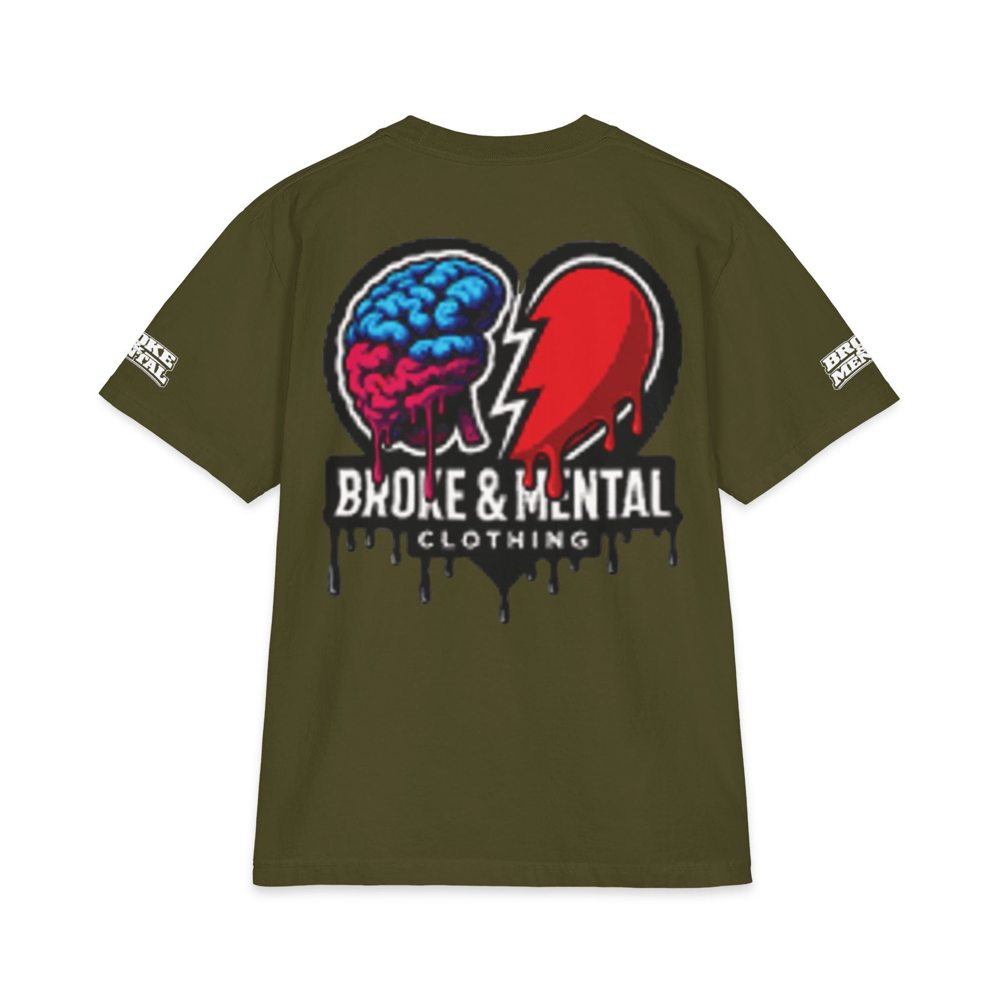 Broken Heart Brain Graphic Tee — "Broke & Mental" Streetwear T‑Shirt