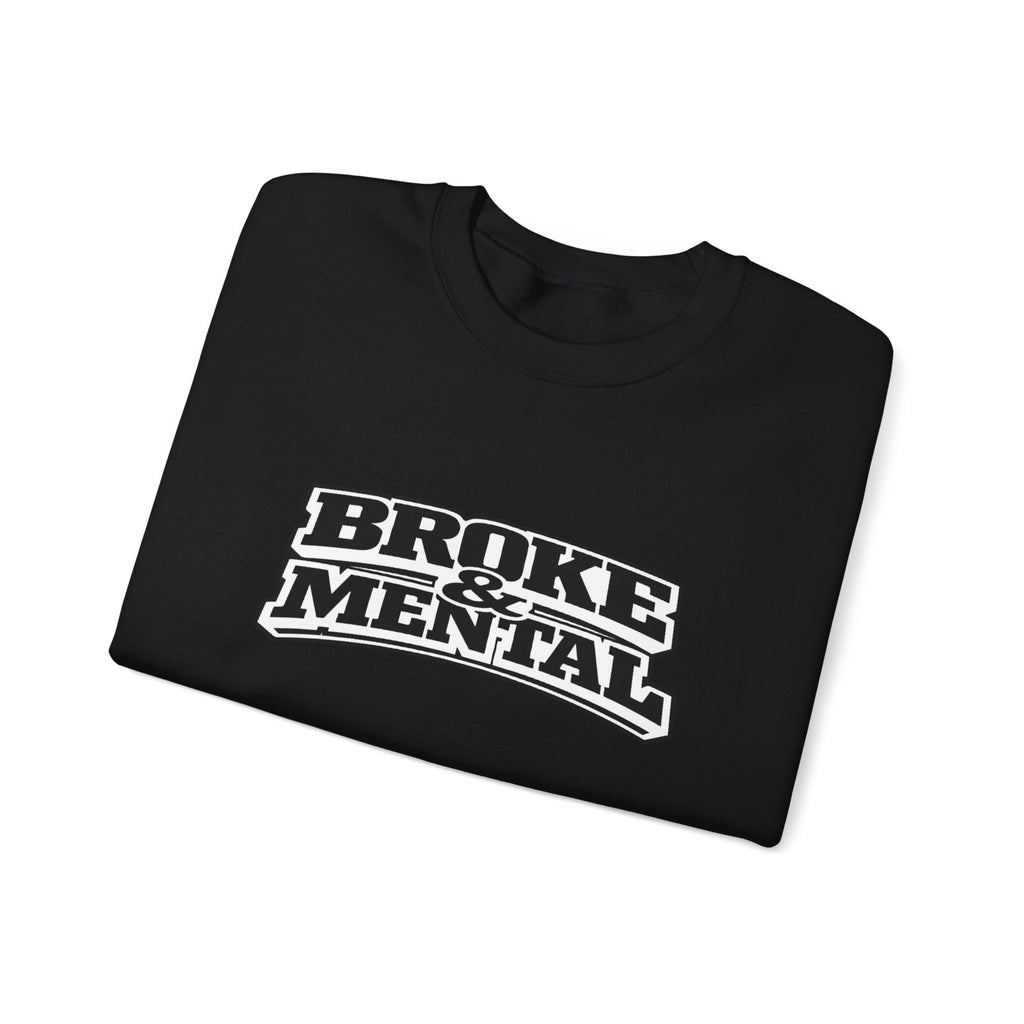 Broken Mental Crewneck Sweatshirt - Retro Distressed Graphic Pullover