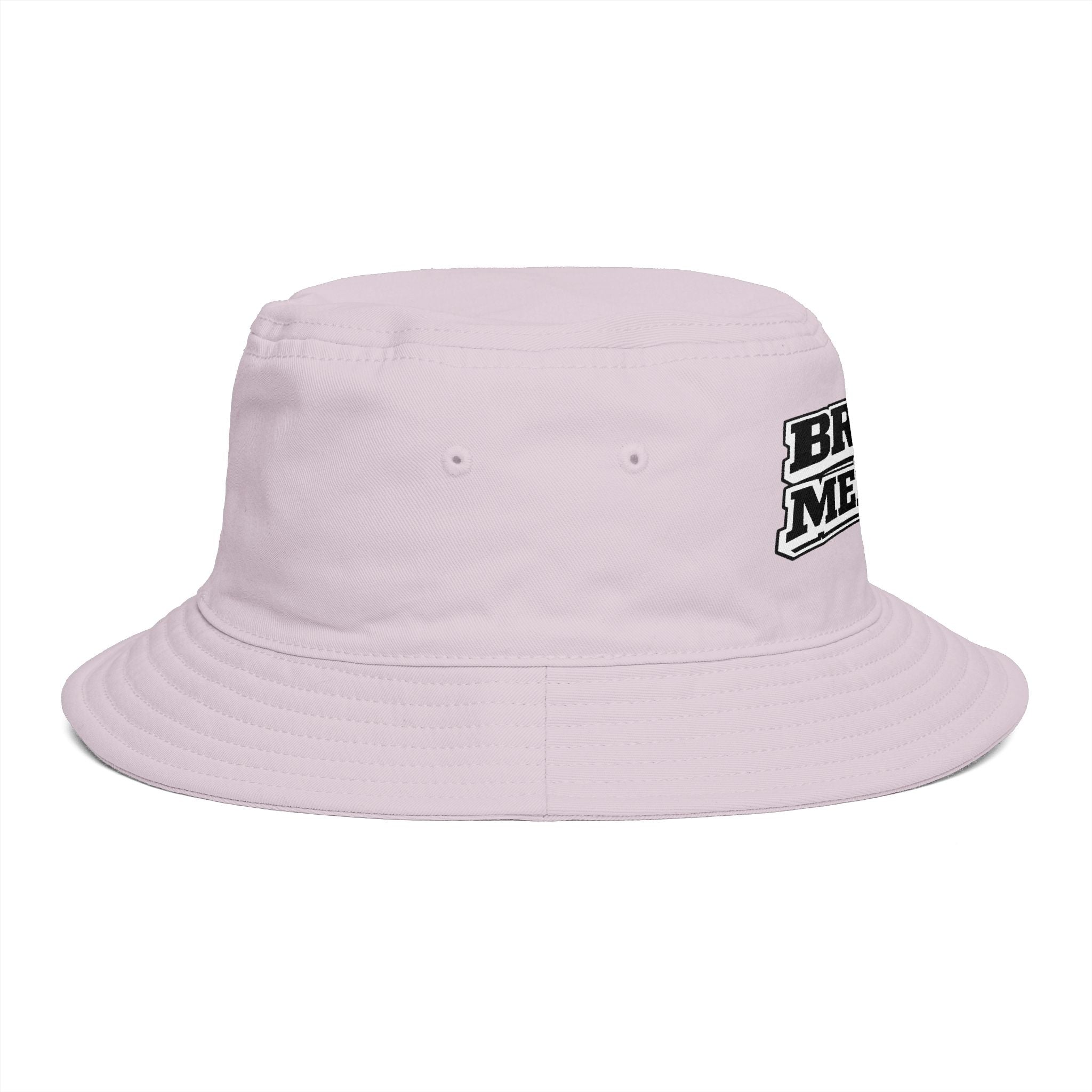 Bucket Hat — "Broke & Mental" Retro Patch Cotton Bucket Hat