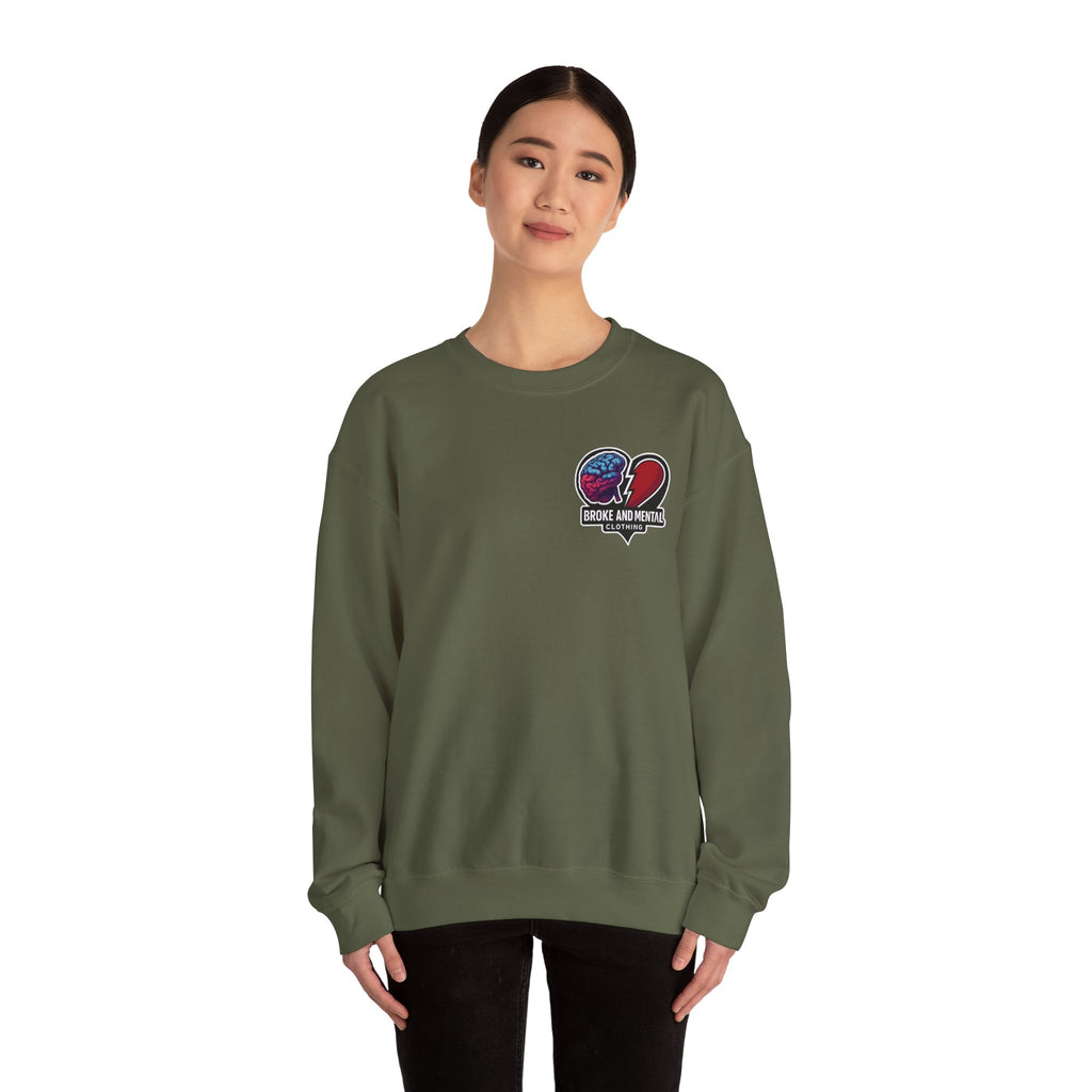 Heartbreak & Healing Crewneck Sweatshirt — Broken Heart Graphic Pullover