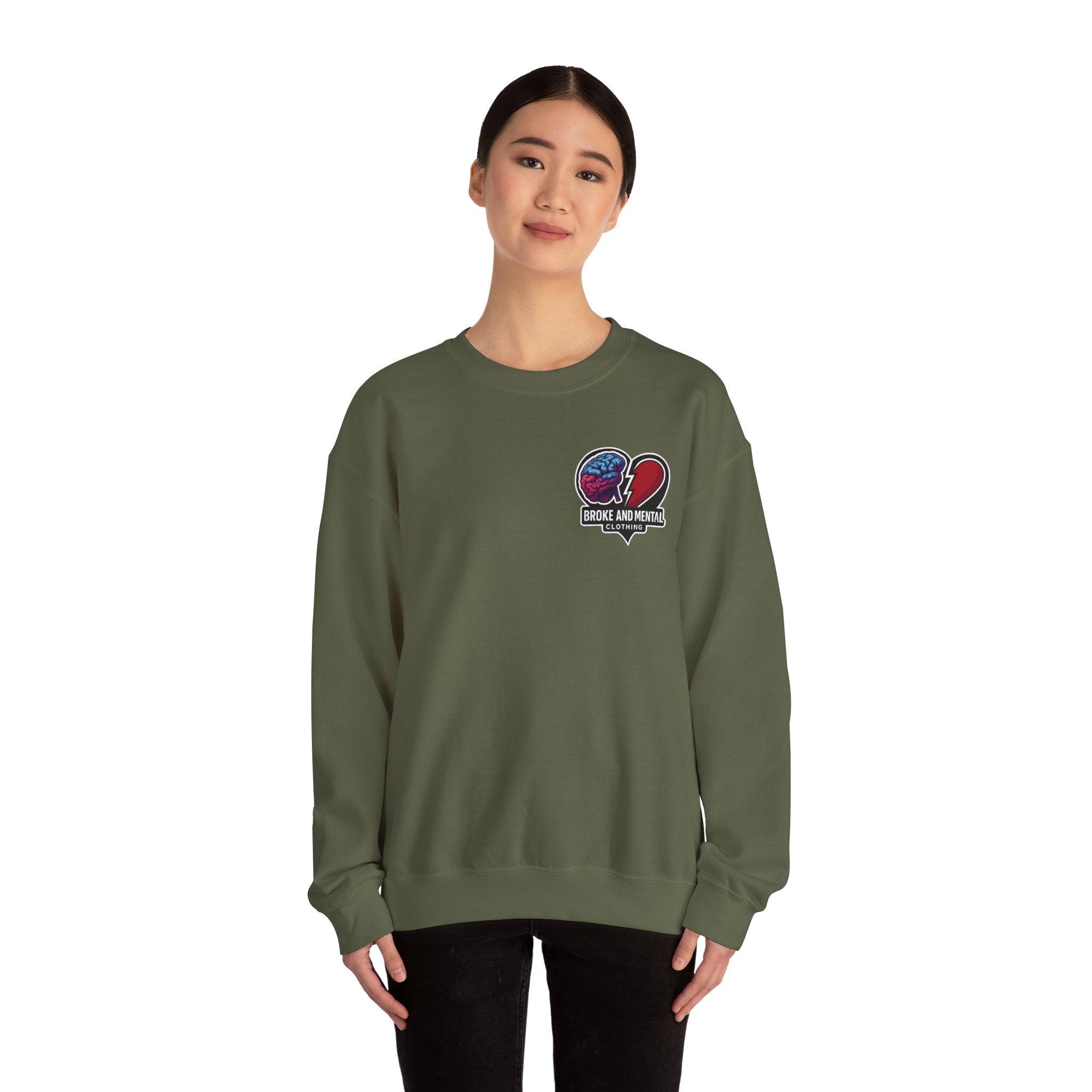 Heartbreak & Healing Crewneck Sweatshirt — Broken Heart Graphic Pullover
