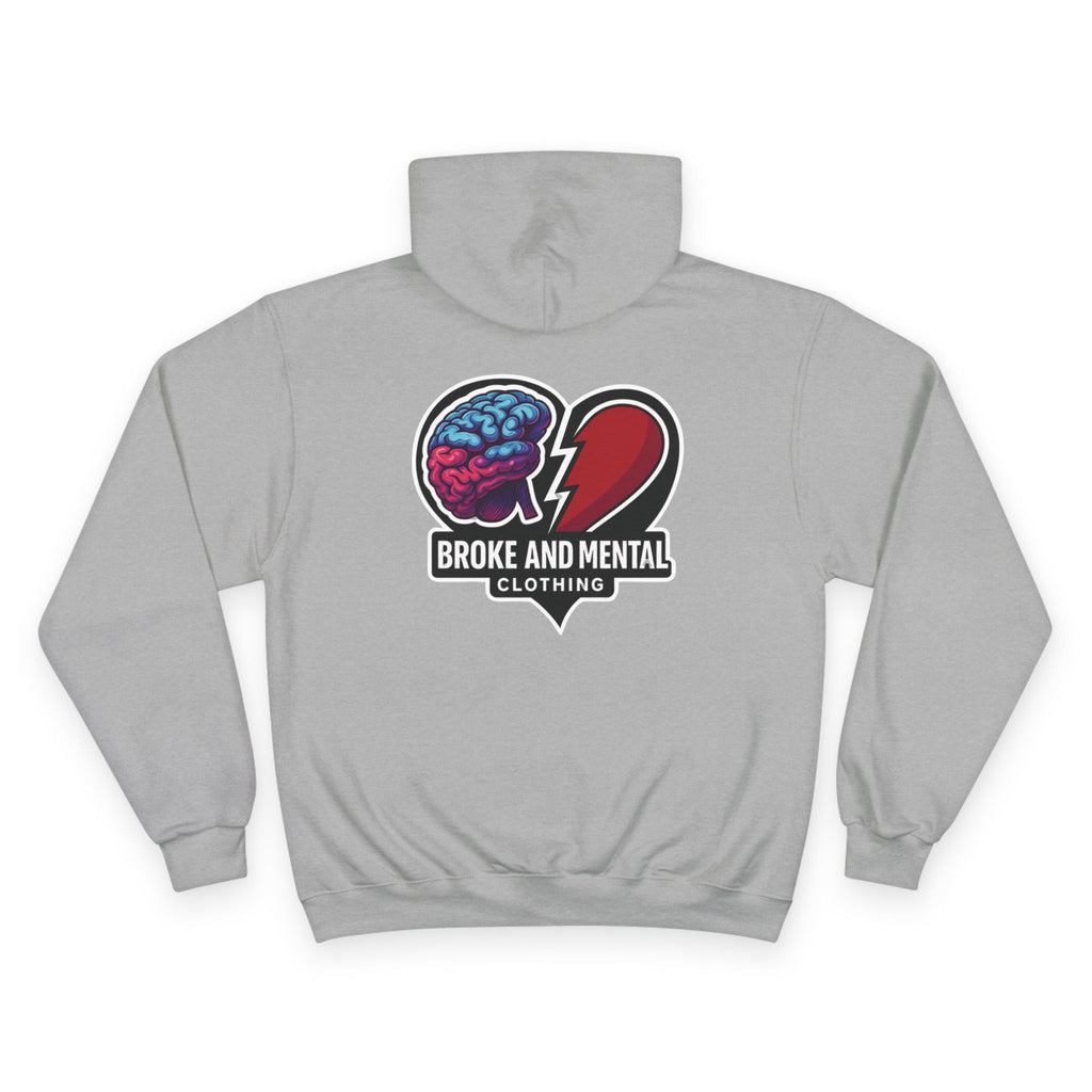 Broke and Mental Hoodie – Brain & Broken Heart Logo Pullover