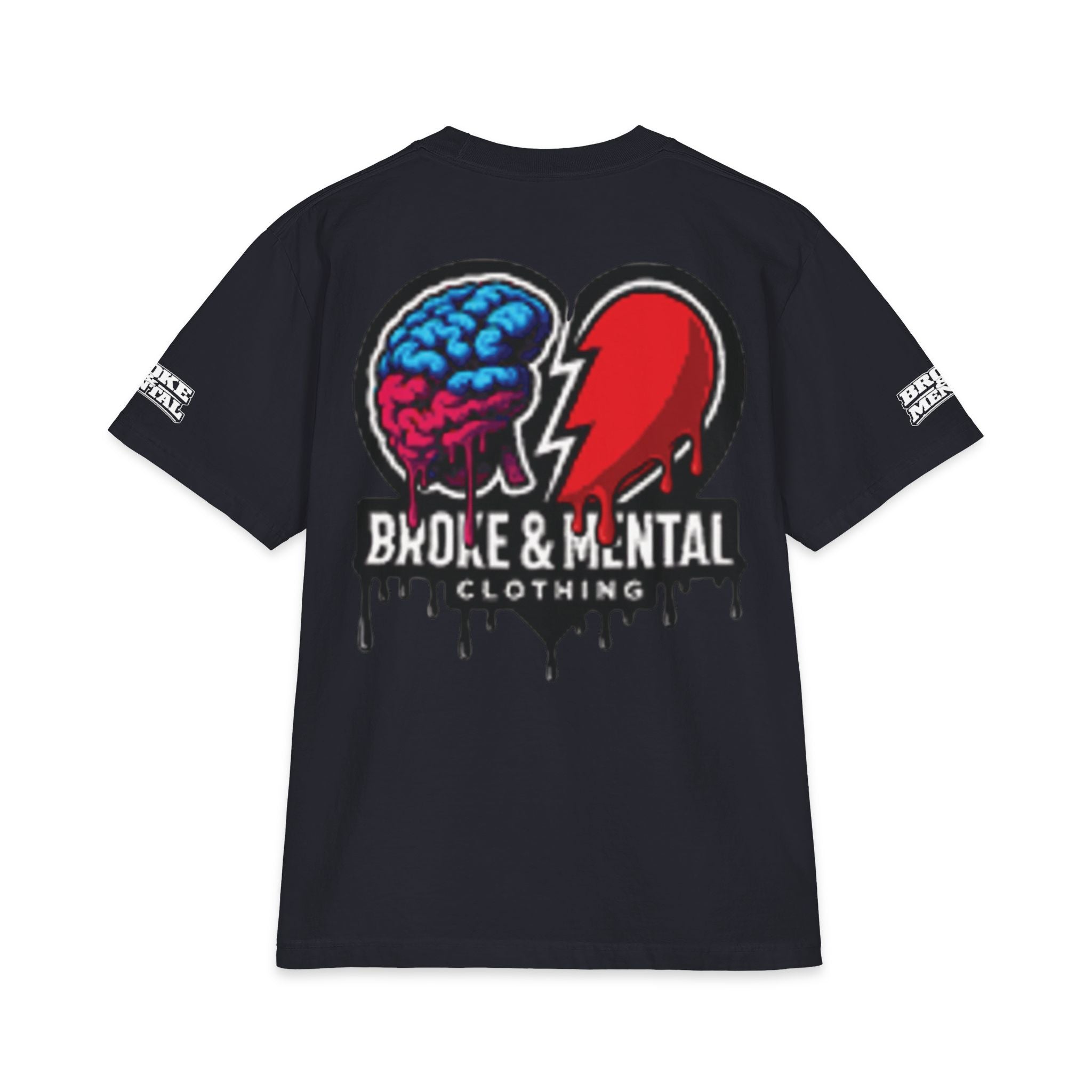 Broken Heart Brain Graphic Tee — "Broke & Mental" Streetwear T‑Shirt