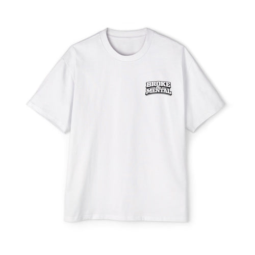 Broke & Mental Graphic Tee — Heart Brain Broken Logo Oversized T-Shirt