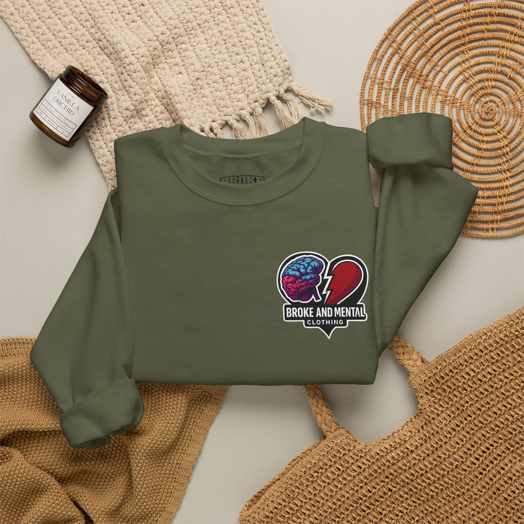 Heartbreak & Healing Crewneck Sweatshirt — Broken Heart Graphic Pullover