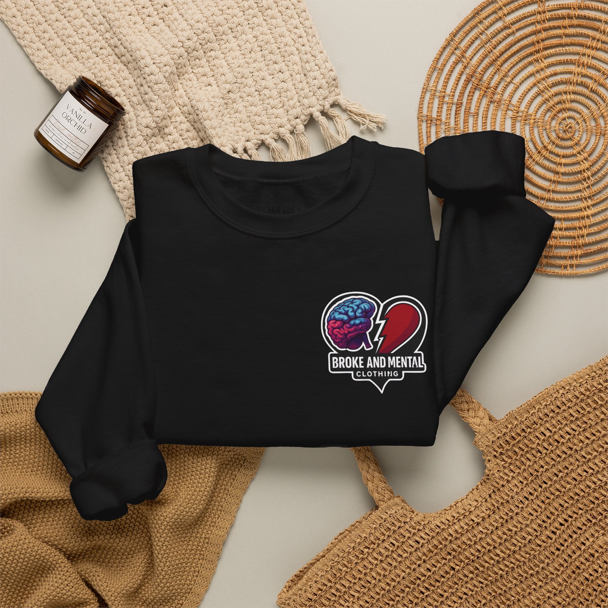 Heartbreak & Healing Crewneck Sweatshirt — Broken Heart Graphic Pullover