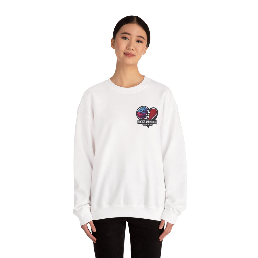 Heartbreak & Healing Crewneck Sweatshirt — Broken Heart Graphic Pullover