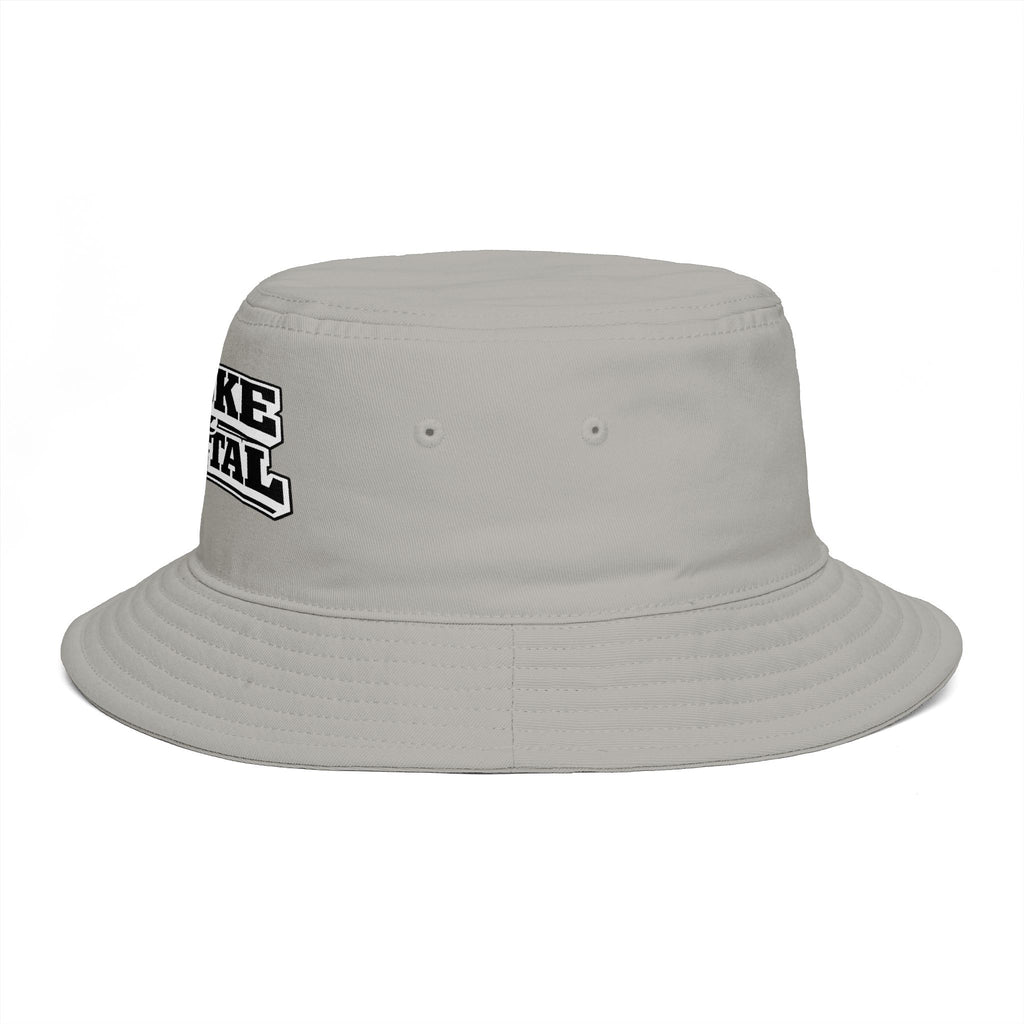 Bucket Hat — "Broke & Mental" Retro Patch Cotton Bucket Hat