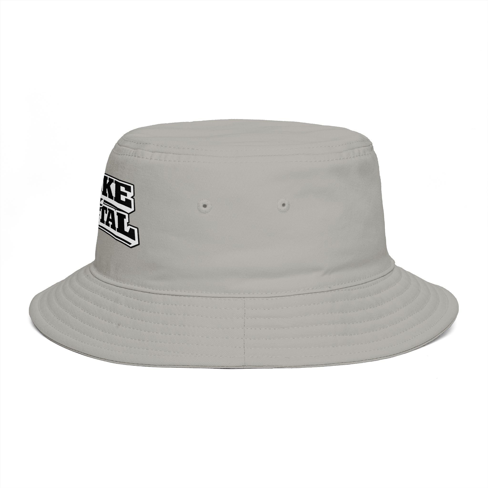 Bucket Hat — "Broke & Mental" Retro Patch Cotton Bucket Hat