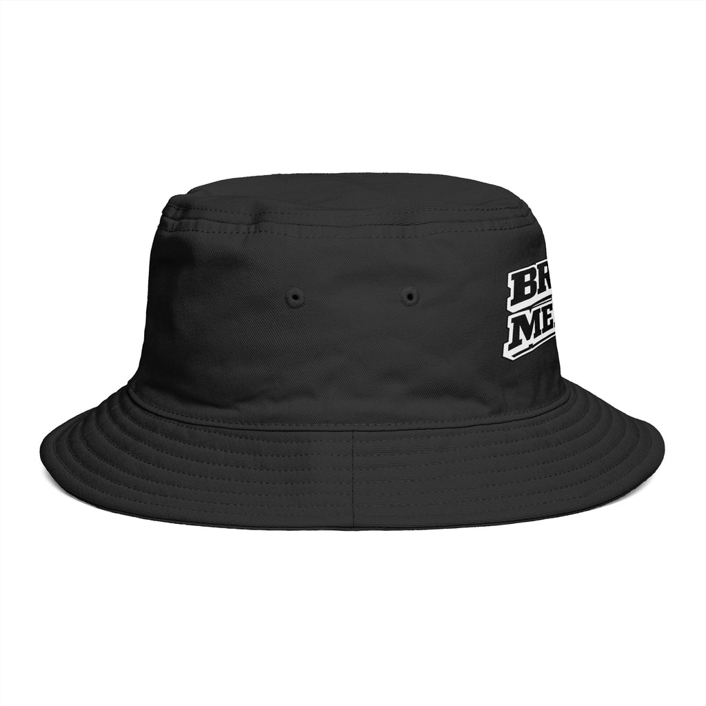 Bucket Hat — "Broke & Mental" Retro Patch Cotton Bucket Hat