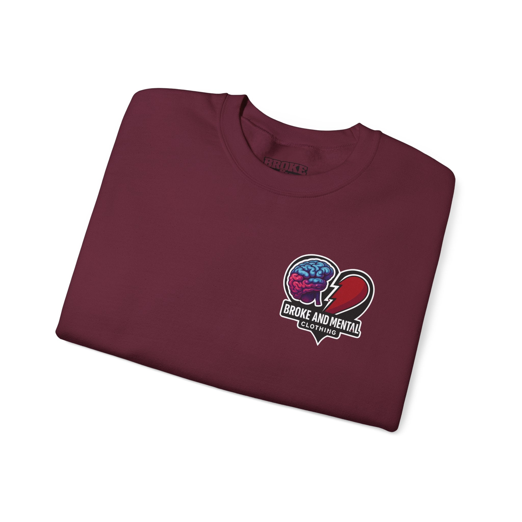 Heartbreak & Healing Crewneck Sweatshirt — Broken Heart Graphic Pullover