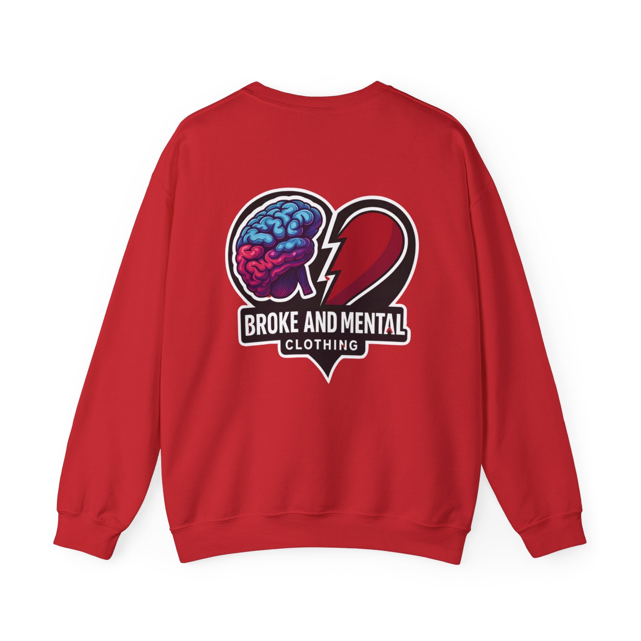 Broken Mental Crewneck Sweatshirt - Retro Distressed Graphic Pullover