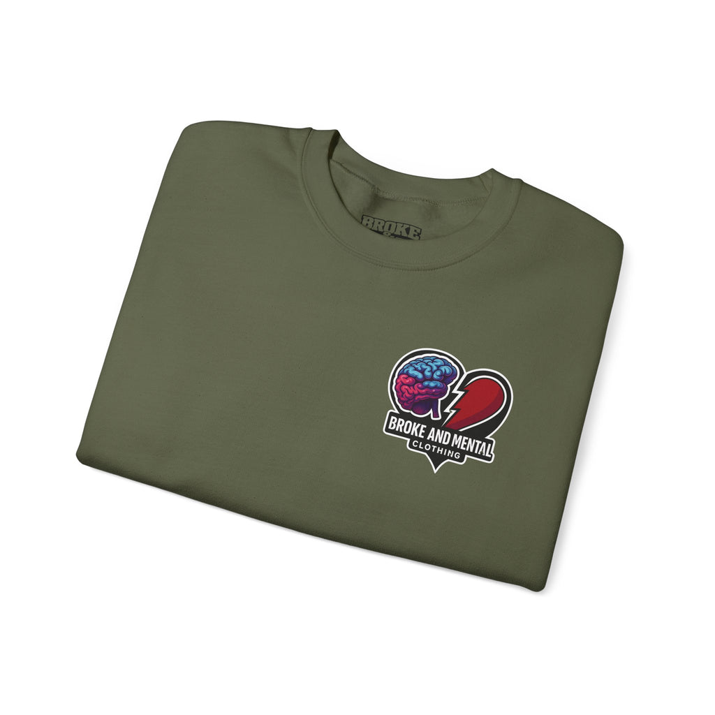 Heartbreak & Healing Crewneck Sweatshirt — Broken Heart Graphic Pullover