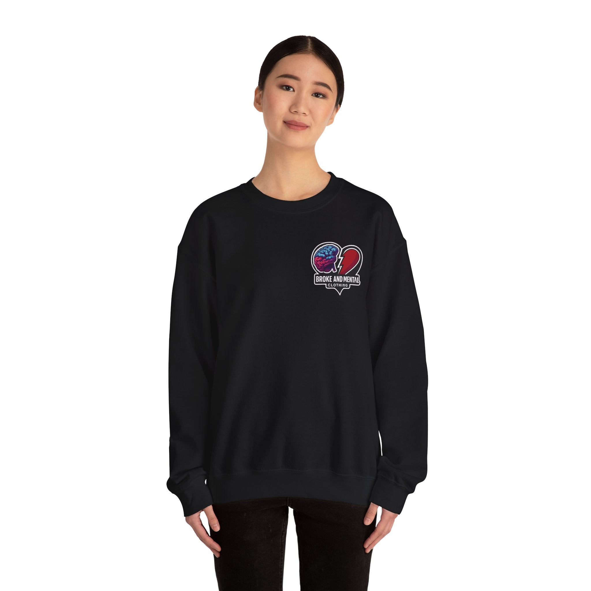 Heartbreak & Healing Crewneck Sweatshirt — Broken Heart Graphic Pullover