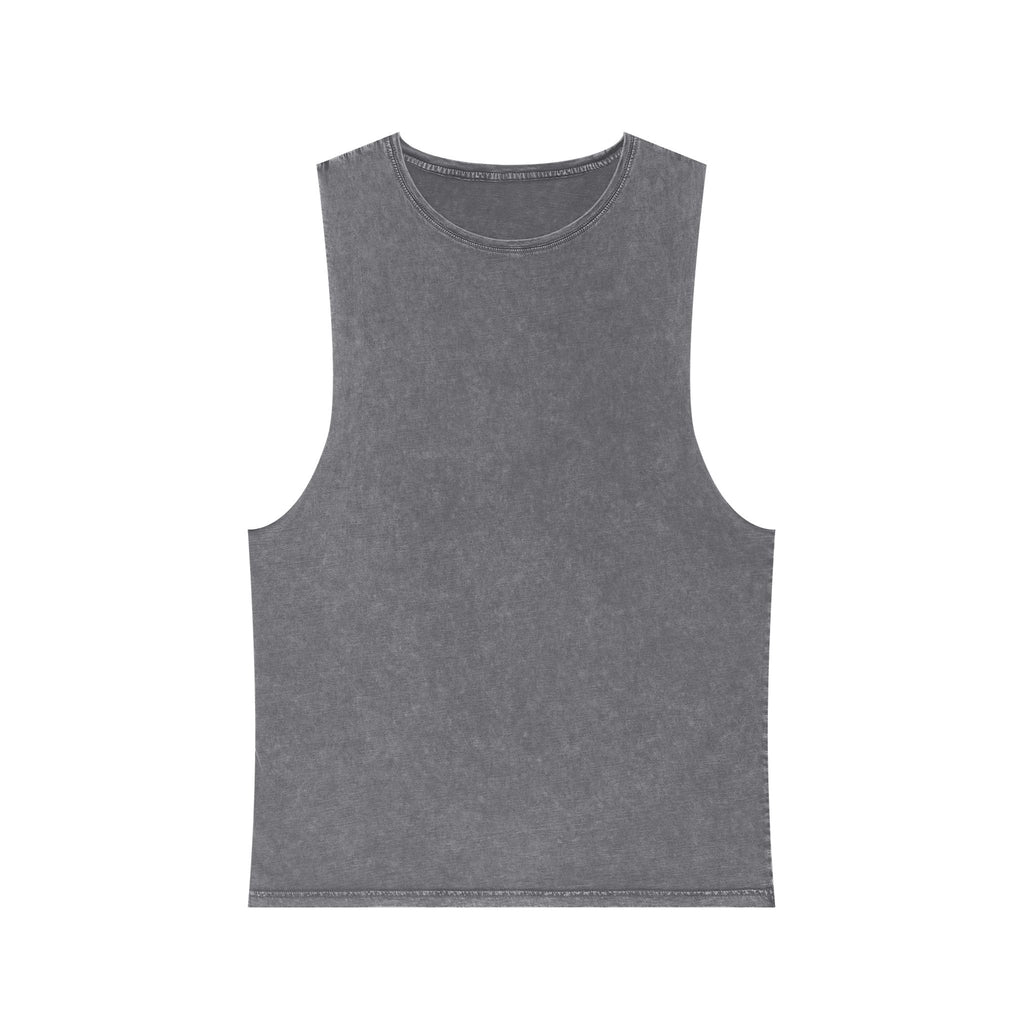Broke and Mental Stonewash Tank Top — Mental Health Heart & Brain Graphic Tank