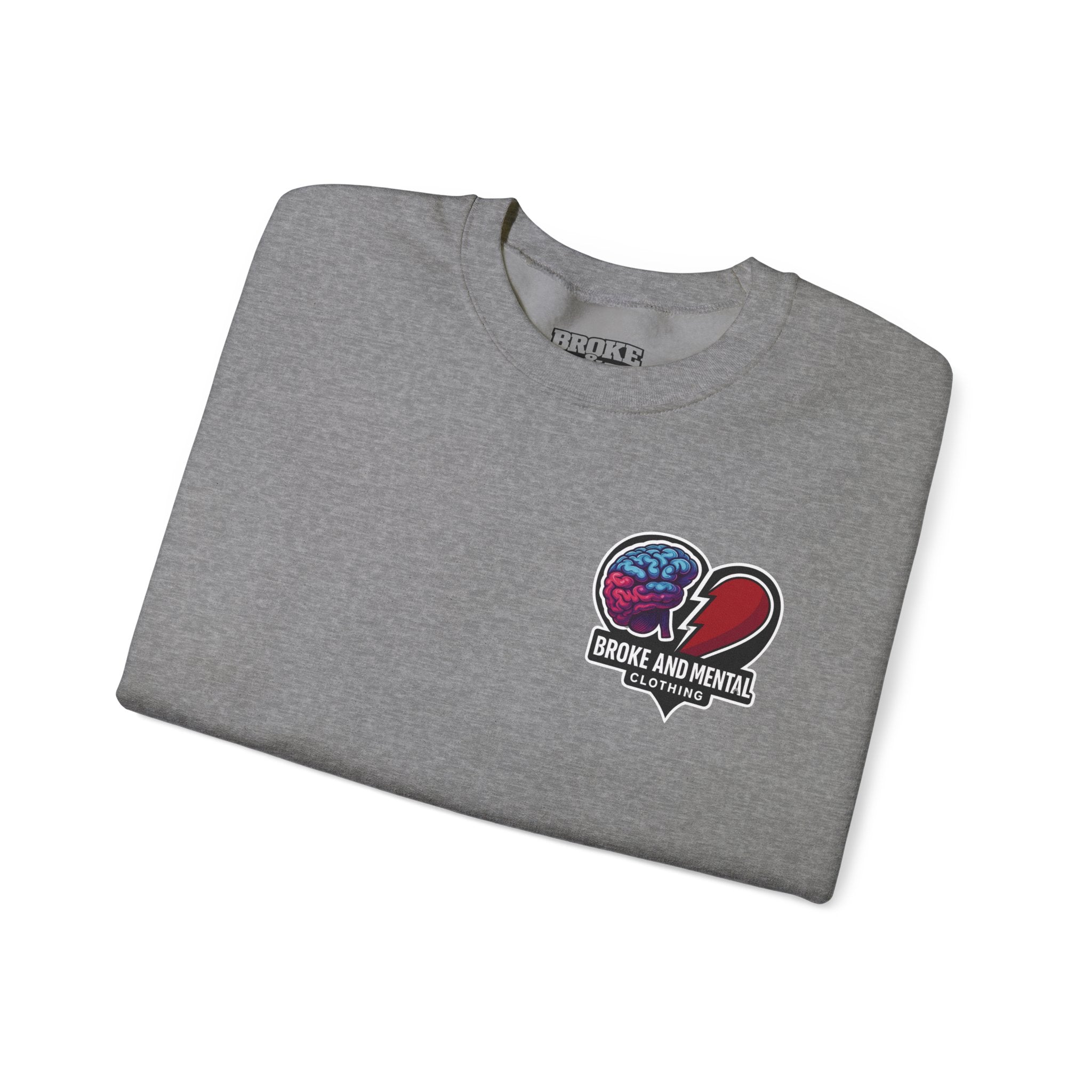 Heartbreak & Healing Crewneck Sweatshirt — Broken Heart Graphic Pullover