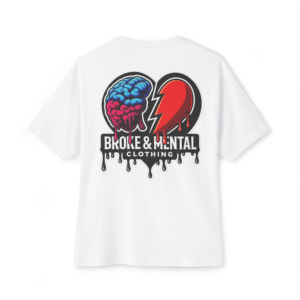 Broke & Mental Graphic Tee — Dripping Brain & Broken Heart Streetwear