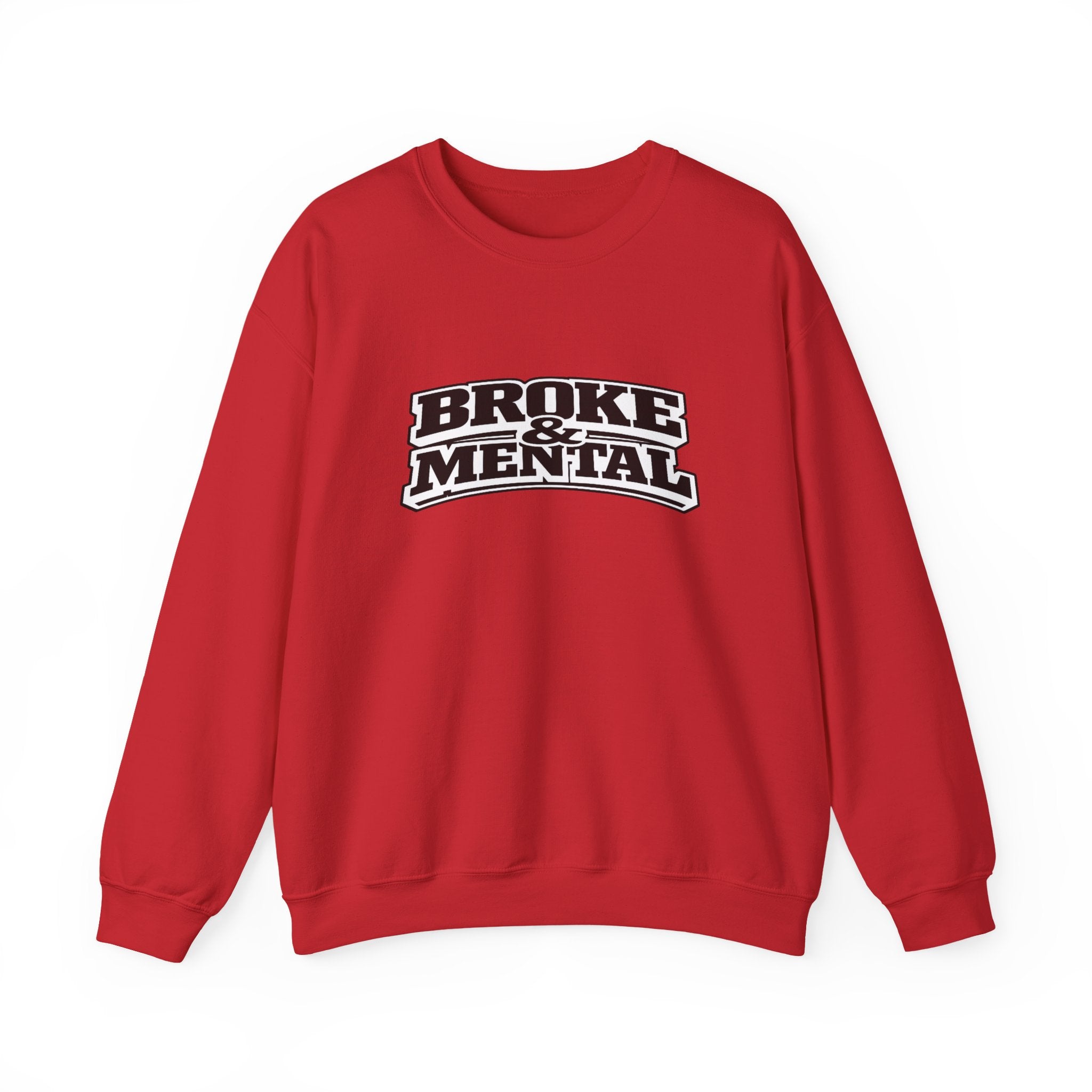Broken Mental Crewneck Sweatshirt - Retro Distressed Graphic Pullover