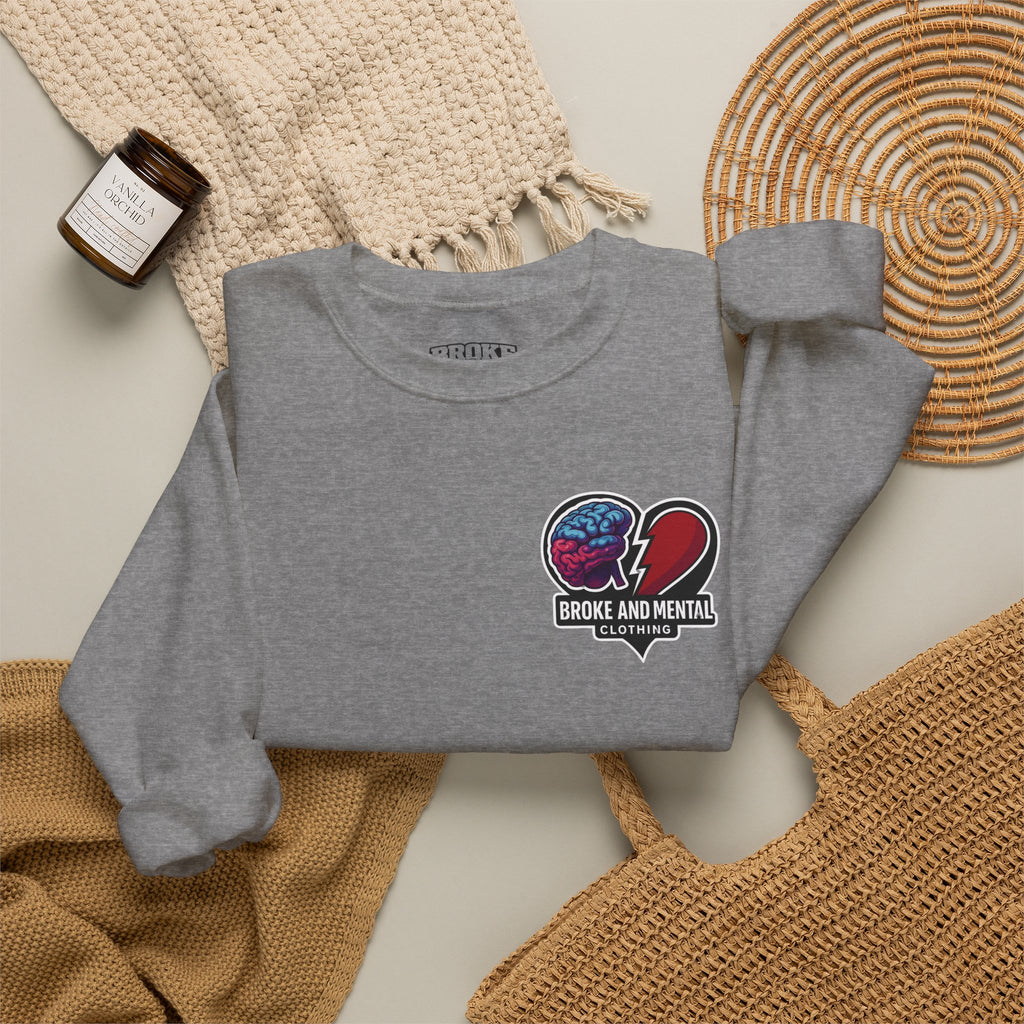 Heartbreak & Healing Crewneck Sweatshirt — Broken Heart Graphic Pullover