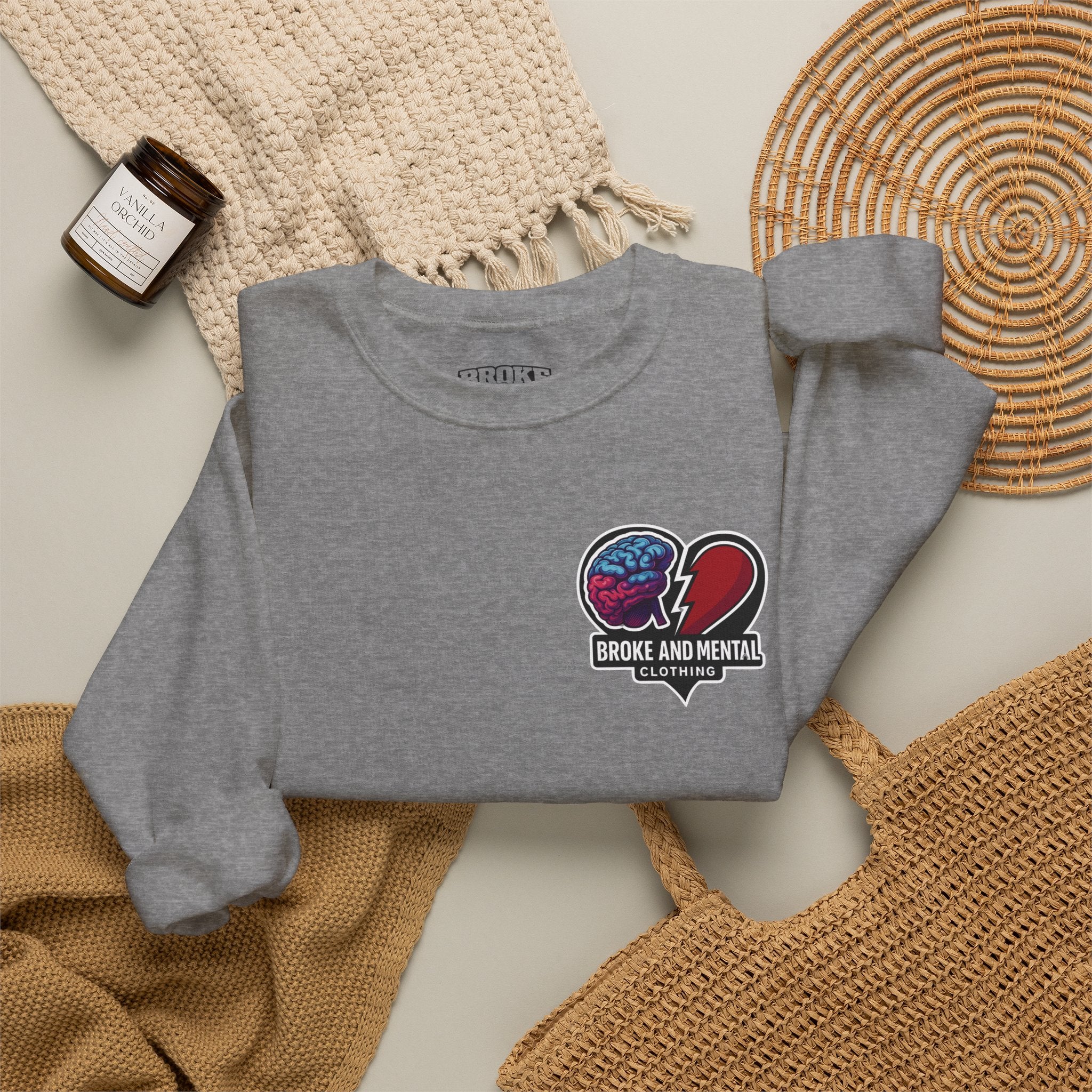 Heartbreak & Healing Crewneck Sweatshirt — Broken Heart Graphic Pullover