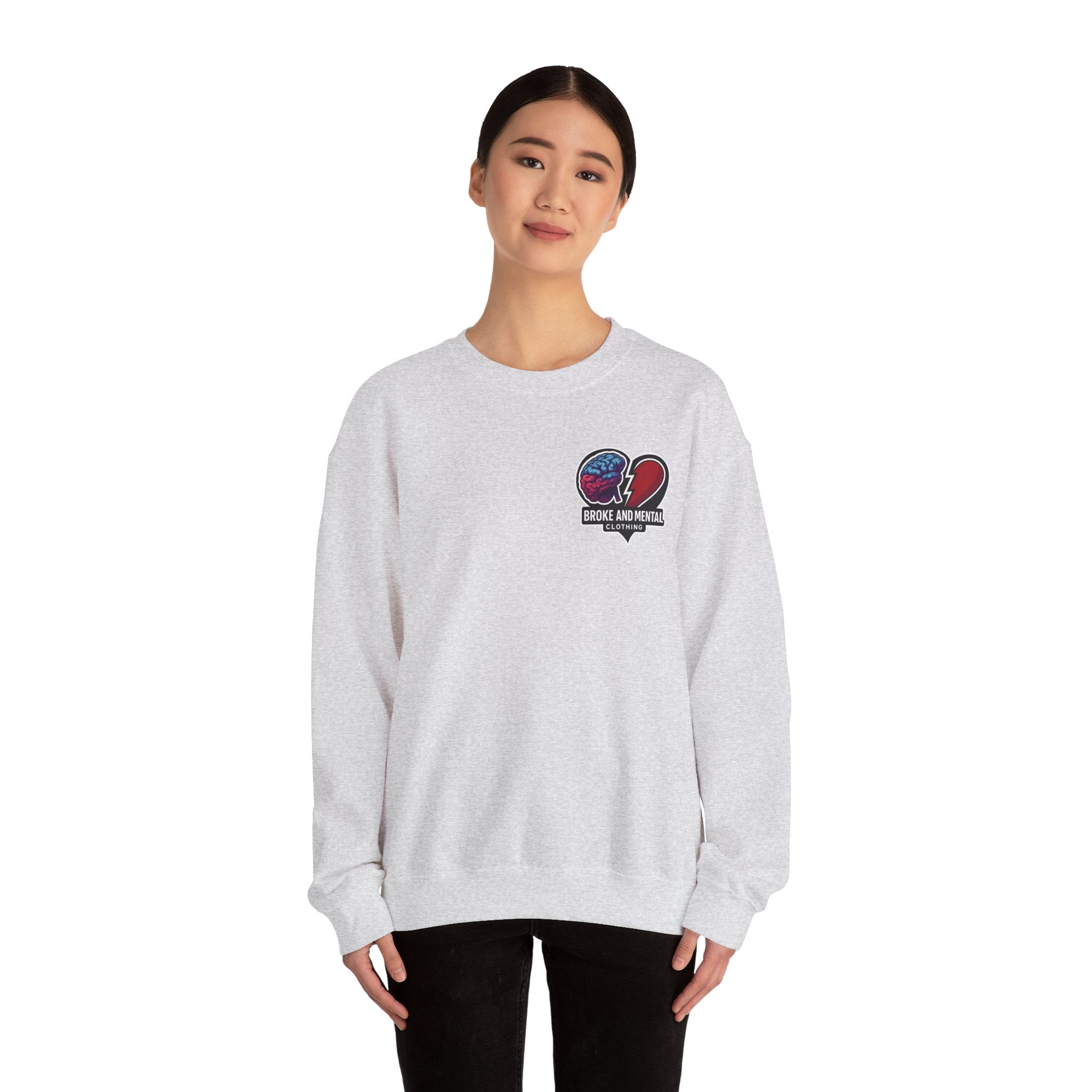 Heartbreak & Healing Crewneck Sweatshirt — Broken Heart Graphic Pullover