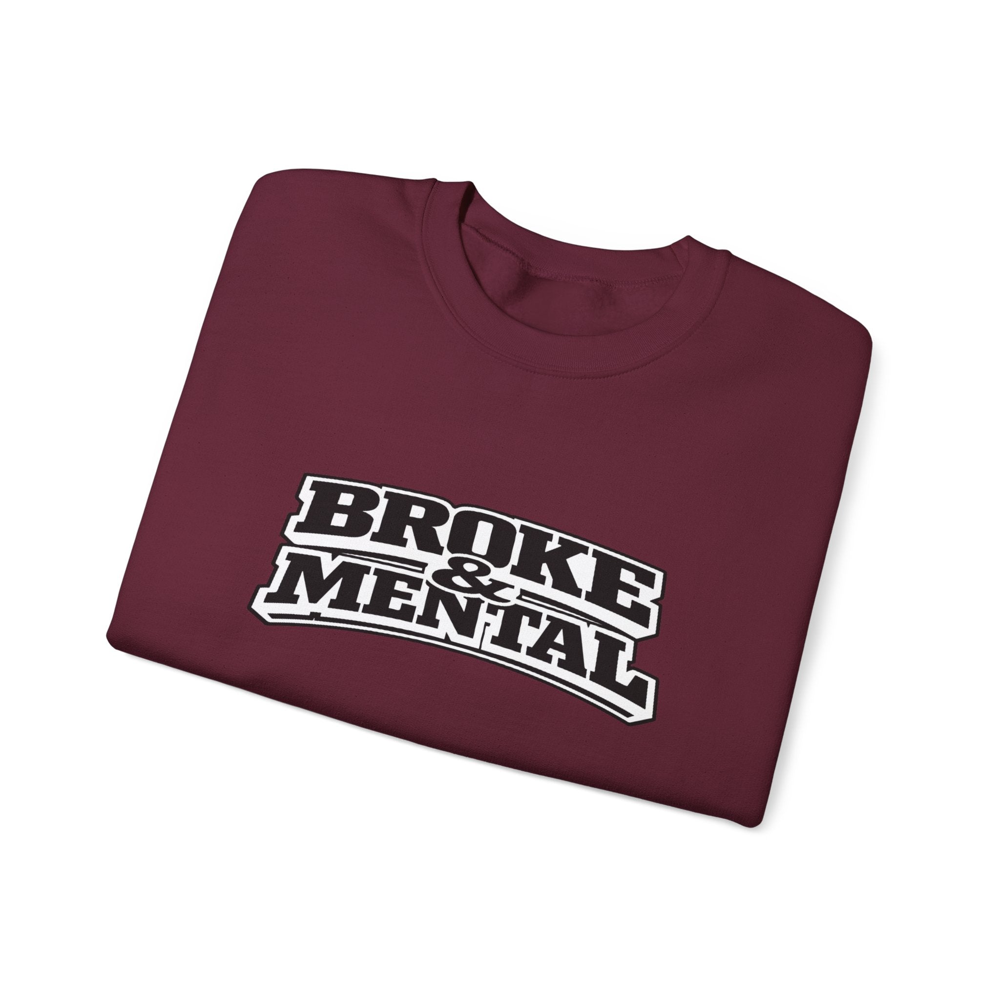Broken Mental Crewneck Sweatshirt - Retro Distressed Graphic Pullover