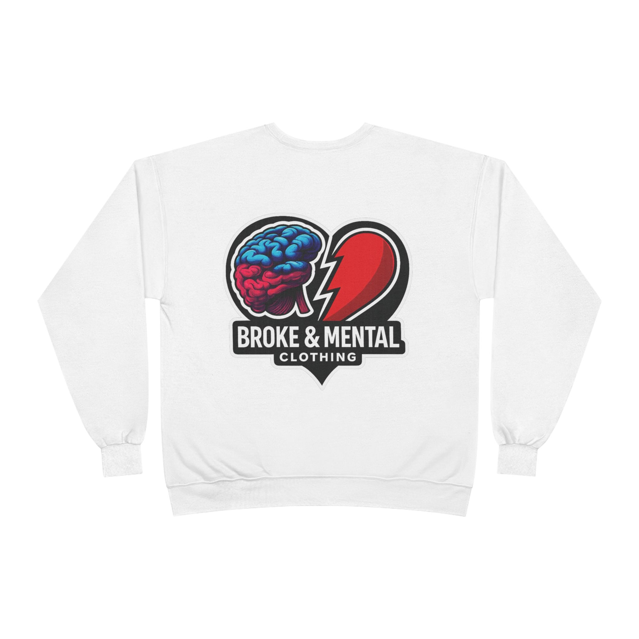 Broke & Mental Heart Logo Sweatshirt — Split Brain & Heart Graphic Crewneck