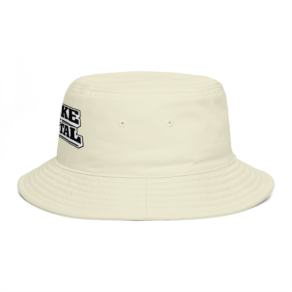 Bucket Hat — "Broke & Mental" Retro Patch Cotton Bucket Hat
