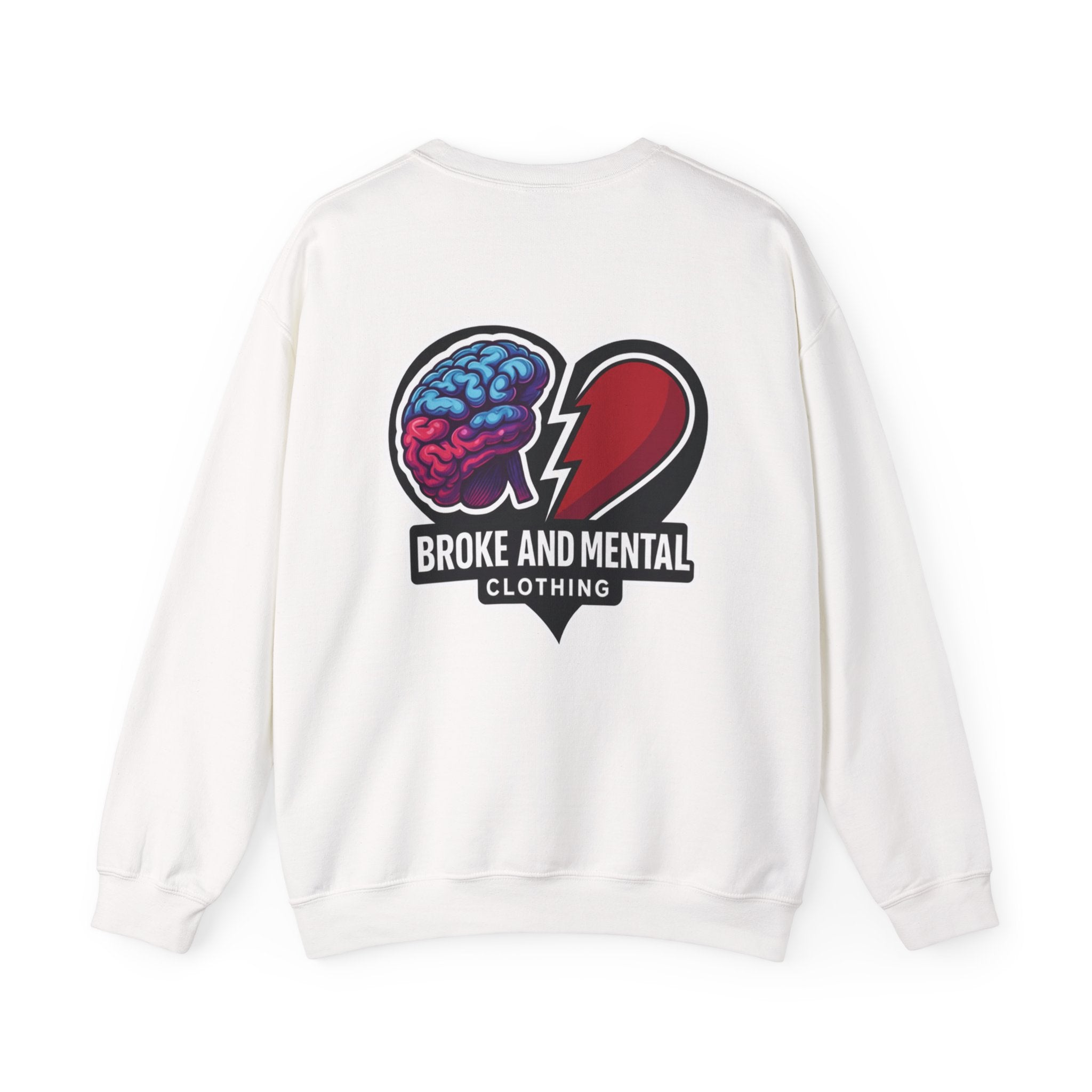 Broken Mental Crewneck Sweatshirt - Retro Distressed Graphic Pullover