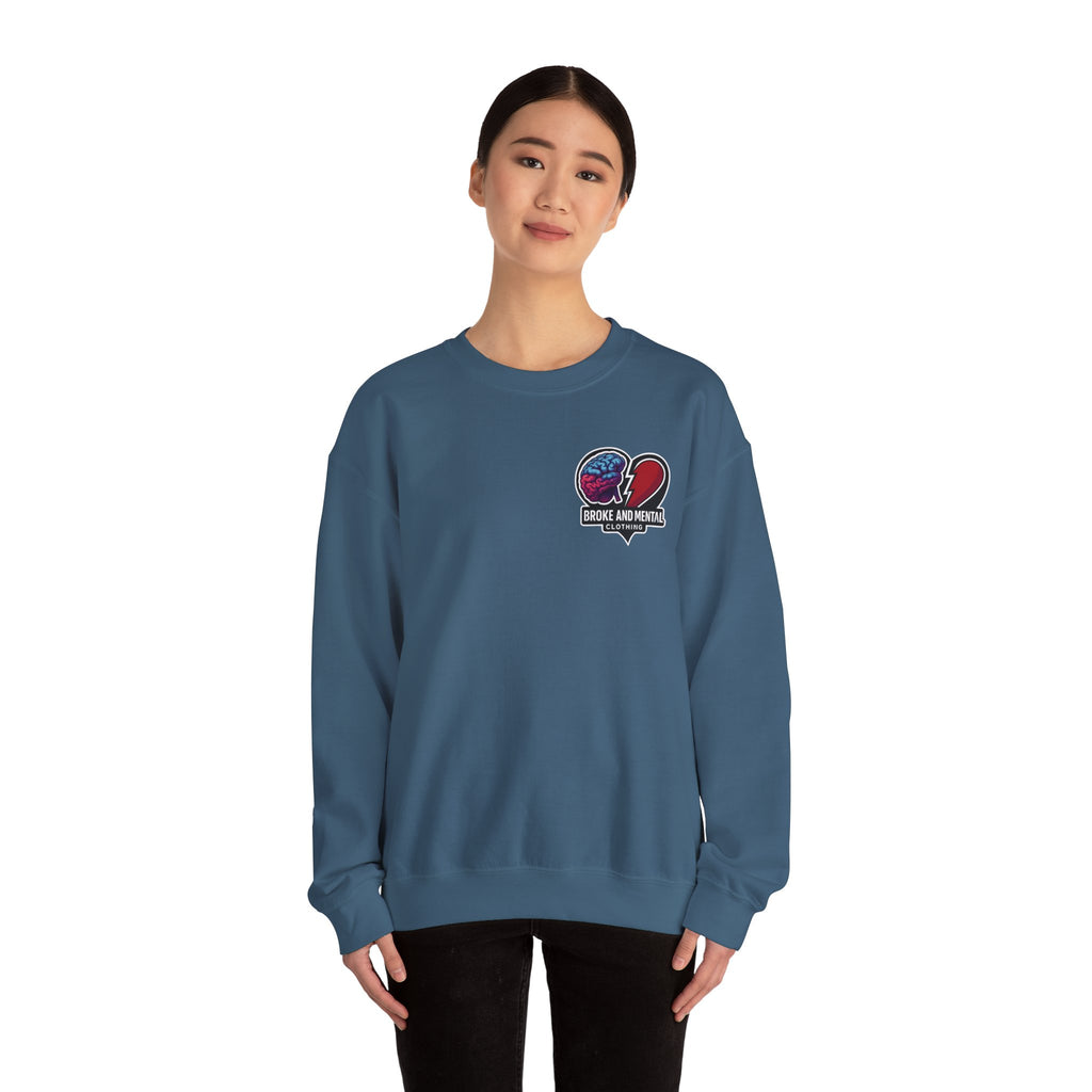 Heartbreak & Healing Crewneck Sweatshirt — Broken Heart Graphic Pullover