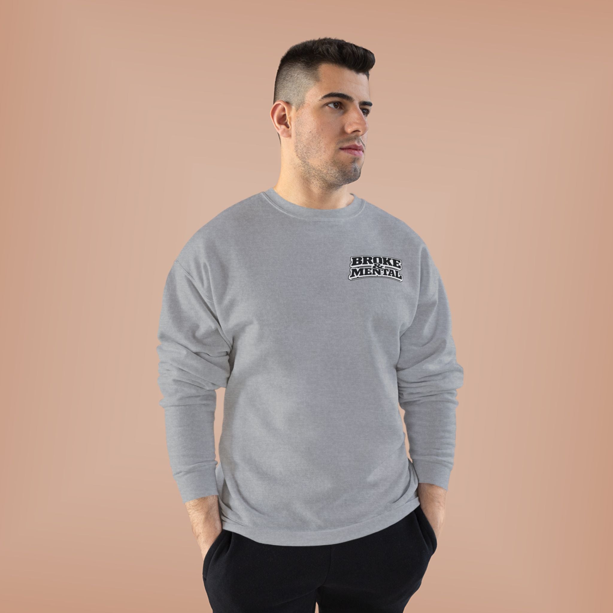 Broke & Mental Heart Logo Sweatshirt — Split Brain & Heart Graphic Crewneck