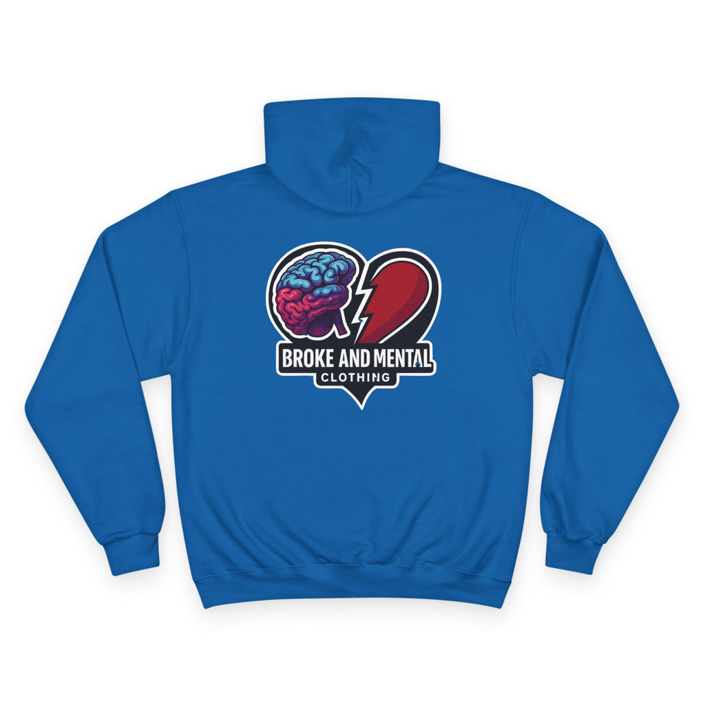 Broke and Mental Hoodie – Brain & Broken Heart Logo Pullover